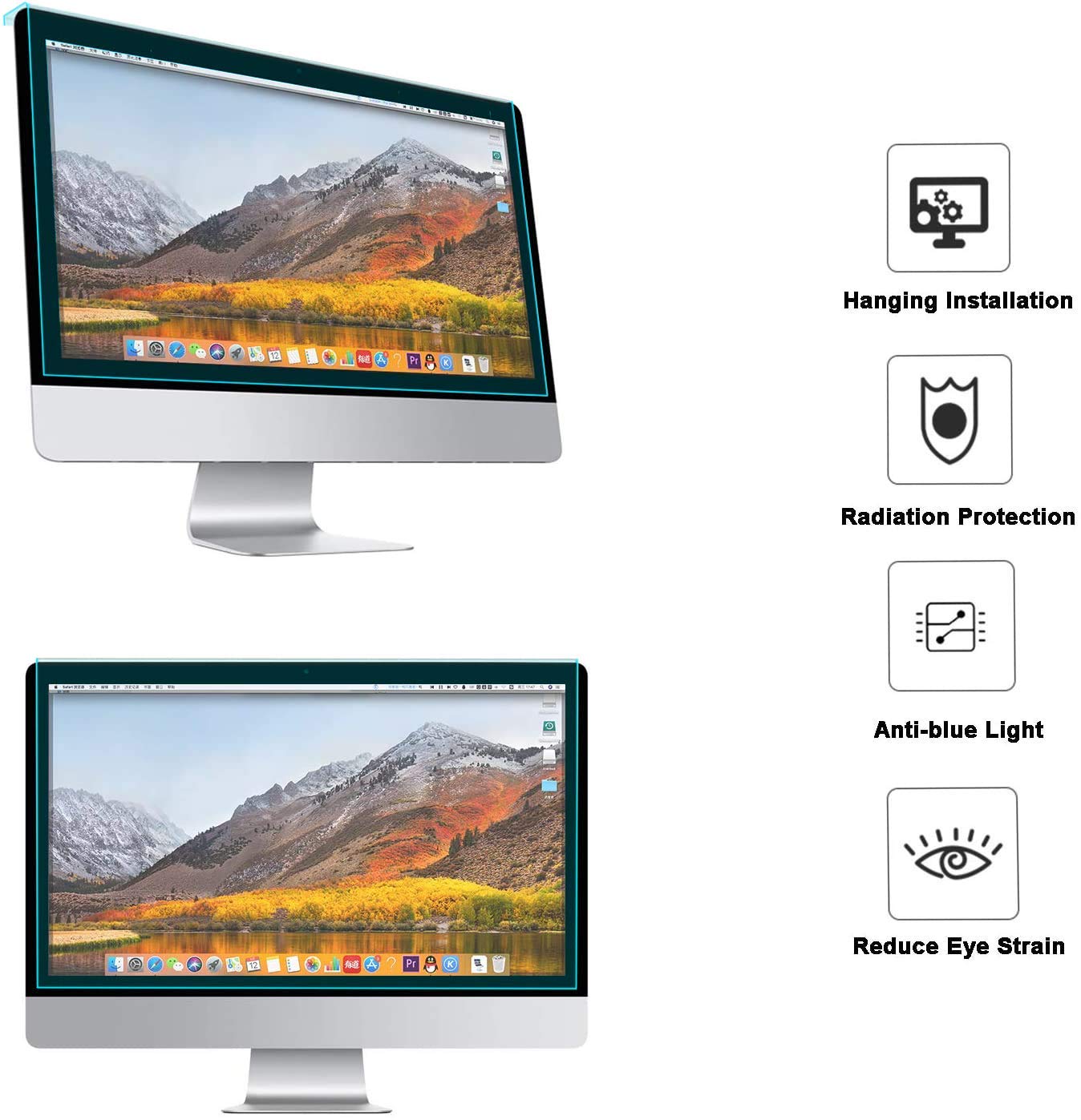 Foto 5 | Protector De Pantalla Mosiso Con Bloqueo De Luz Azul De 20 A 22 Pulgadas - Venta Internacional.