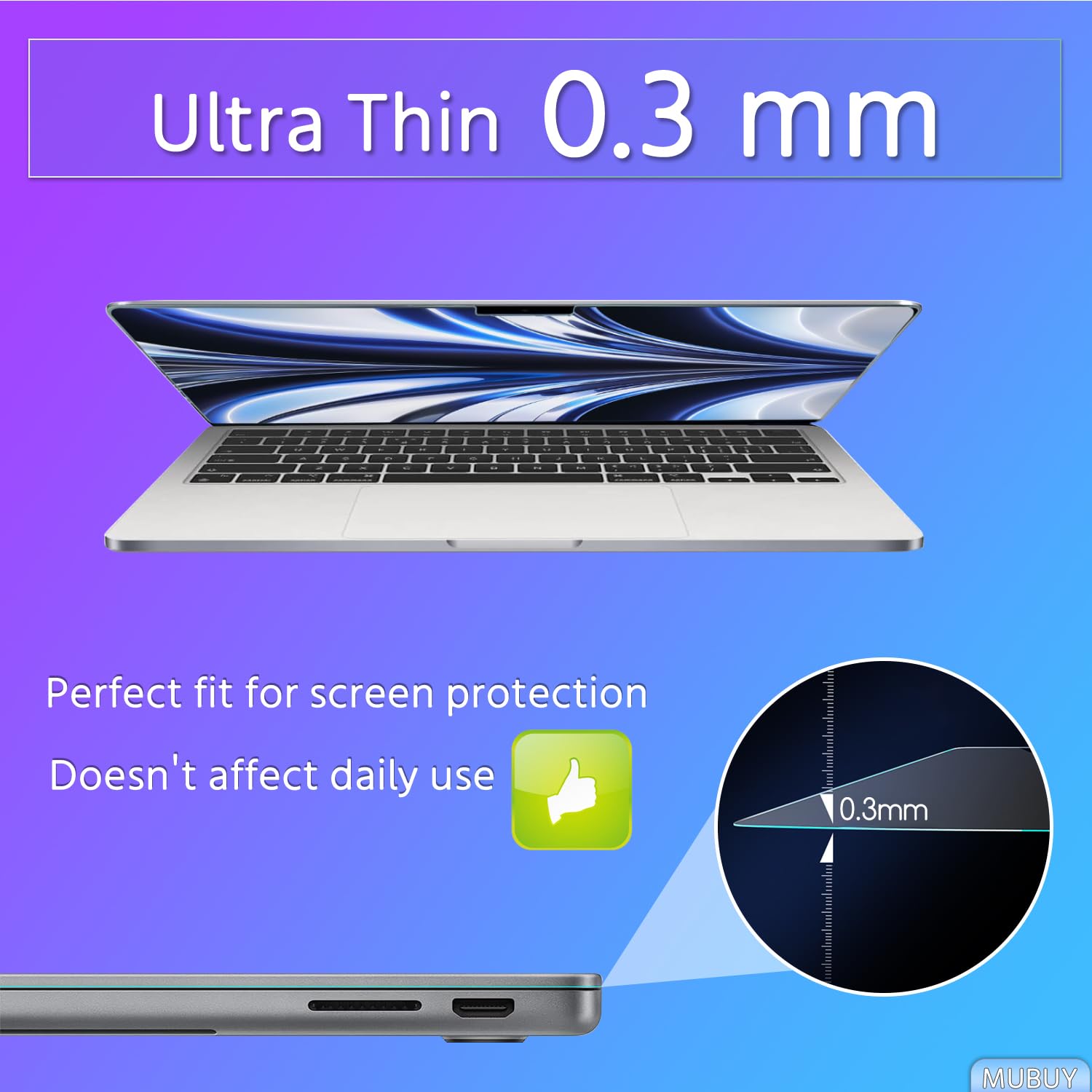 Foto 6 pulgar | Protector De Pantalla Mubuy-gol De Cristal Templado Para Macbook Air De 13 6 Pulgadas - Venta Internacional.