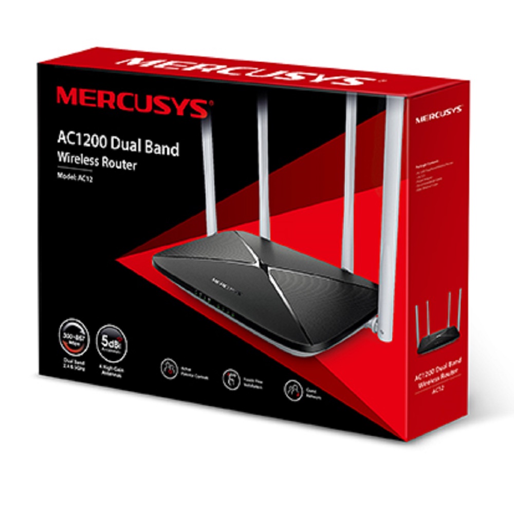 Foto 2 pulgar | Router Mercusys 2.4 Ghz-5 Ghz 4 A 4 X 5dbi  300mbps Ac12 color Negro