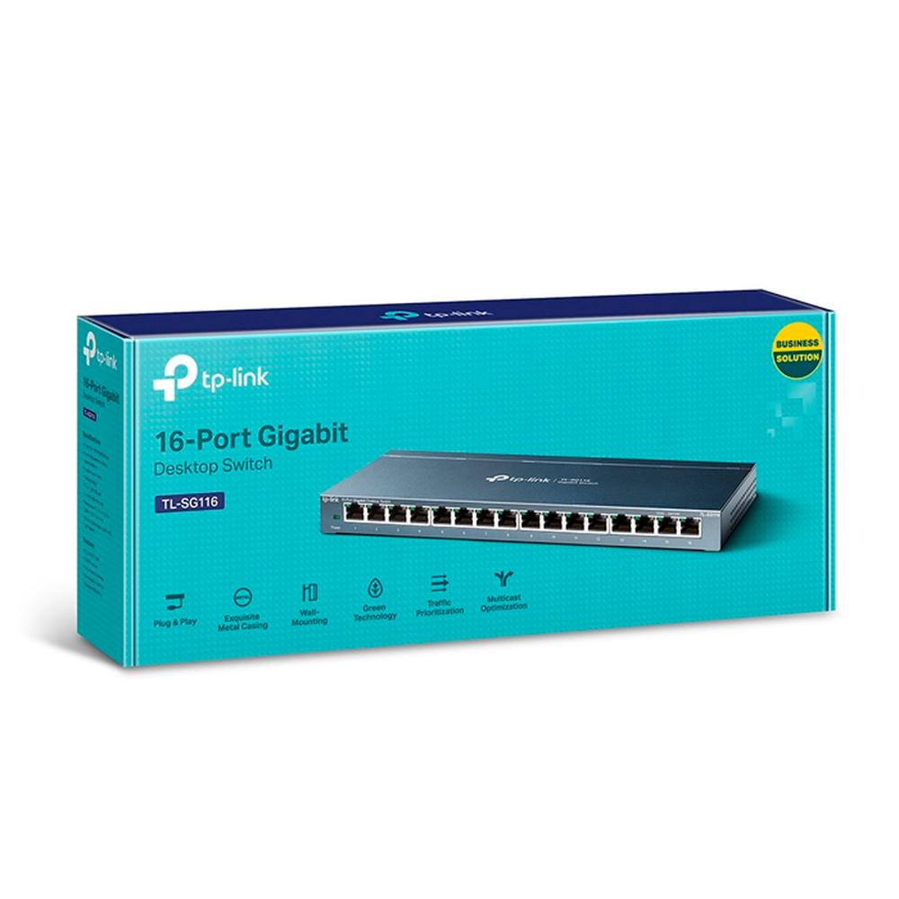 Foto 5 pulgar | Switch TP-LINK TL-SG116 color Negro 16 Puertos Gigabit Ethernet 10/100/1000 Mbps