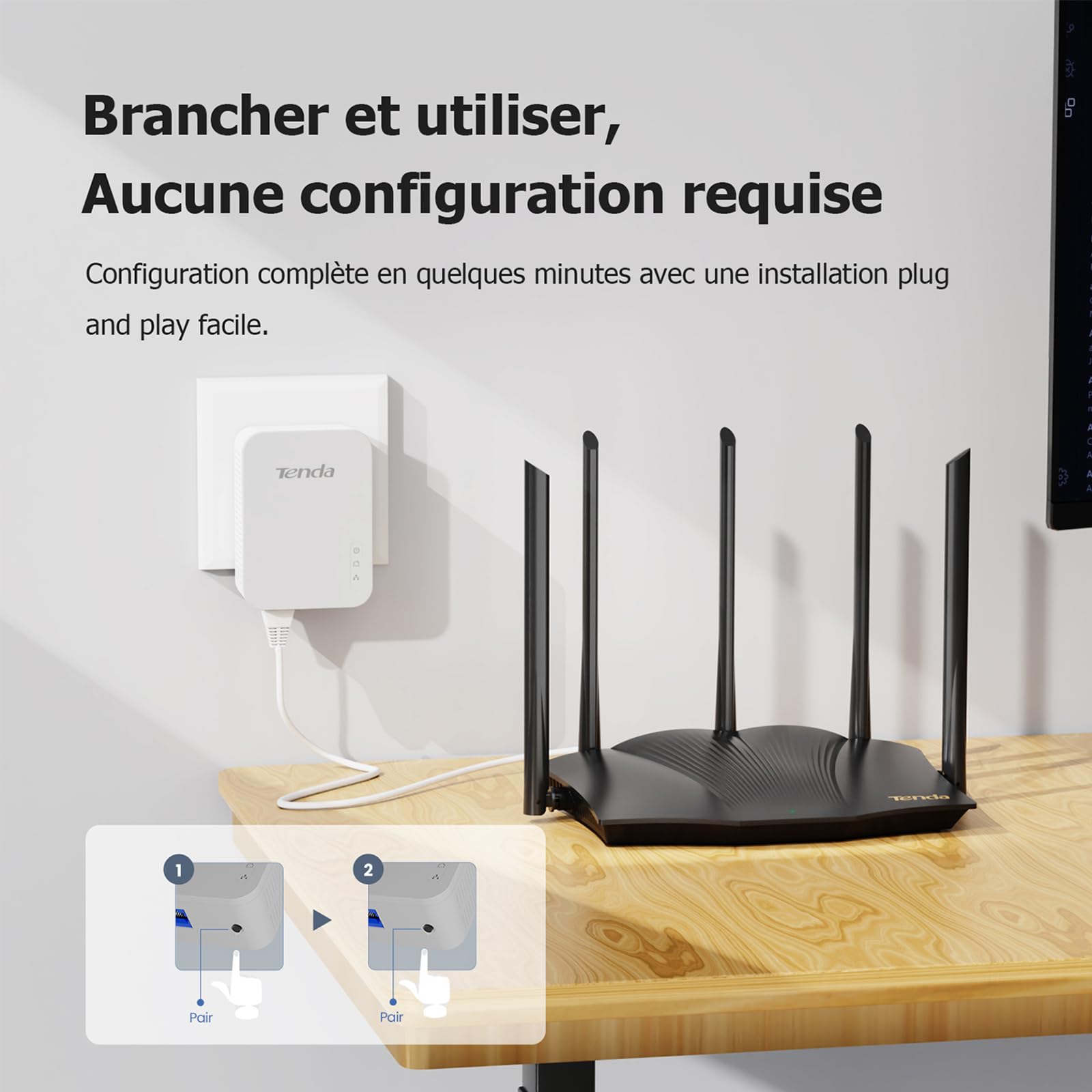 Foto 6 pulgar | Set Powerline Tenda Ah3 1000 Mbps - Venta Internacional.