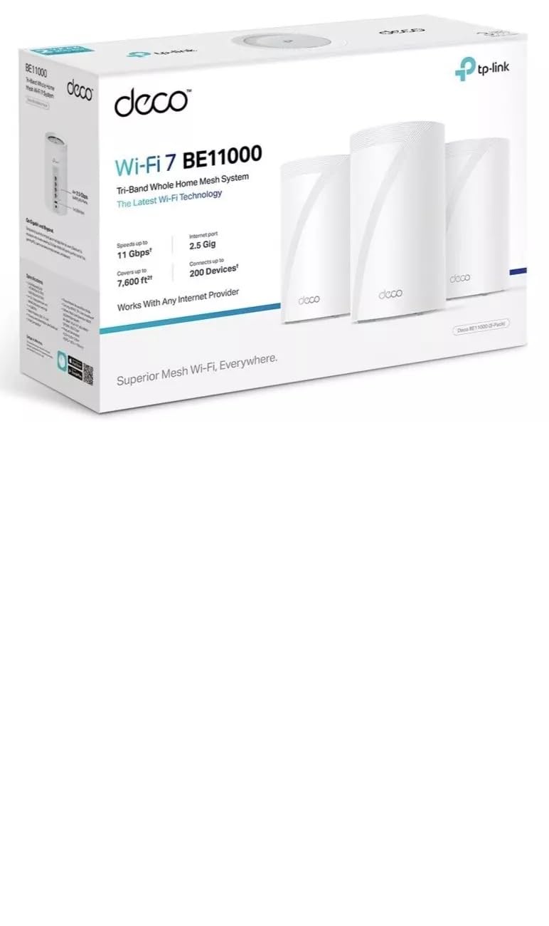 Sistema Wi-fi Tp-link Deco Be11000 Multi-gig Whole Home 7  Paquete De 3 - Venta Internacional.