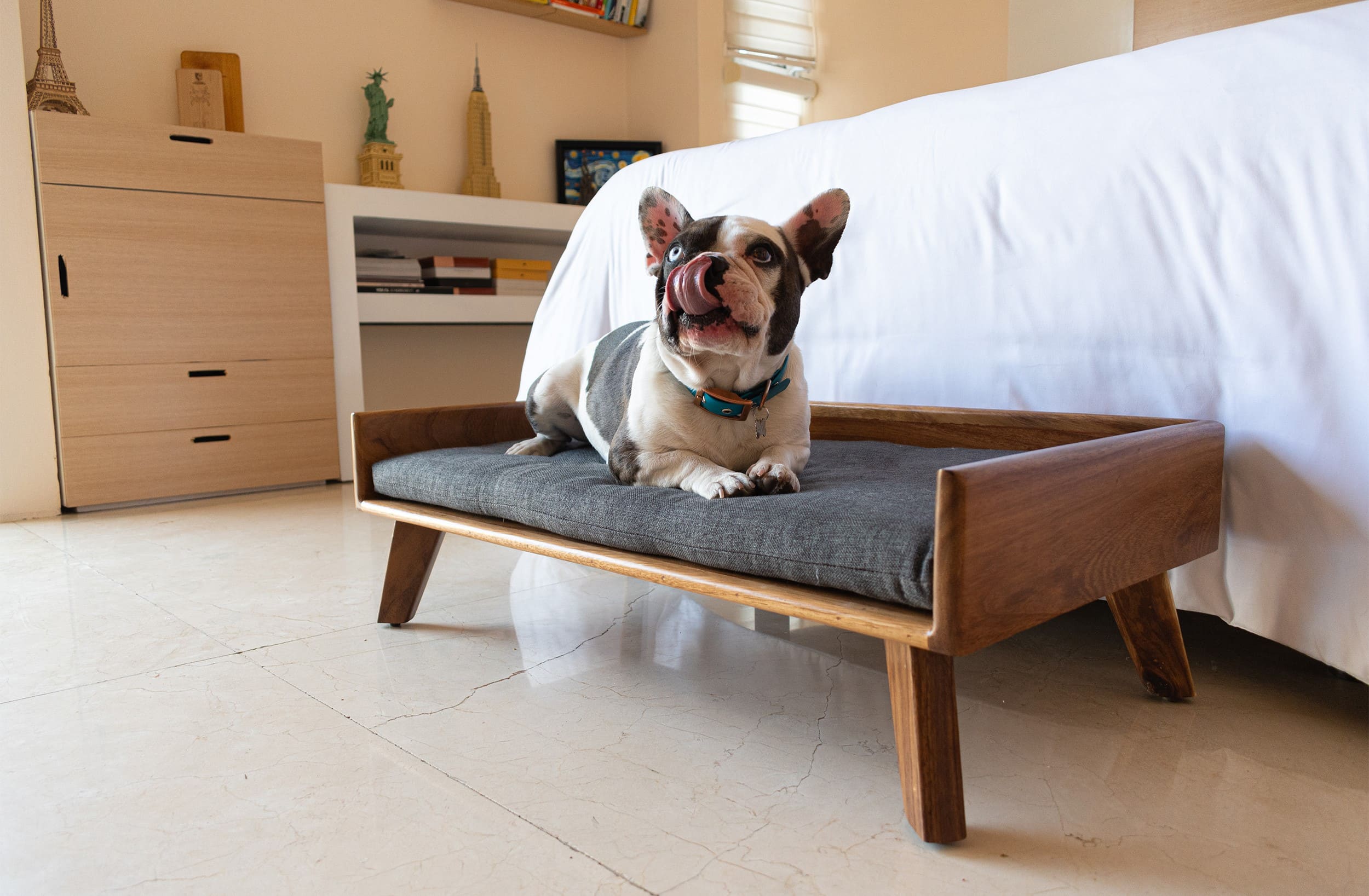 Foto 5 pulgar | Cama Para Perro Atmos Homeware Fabricada En Madera  Con Cojín De Espuma De Poliuretano  Tamaño Mediano