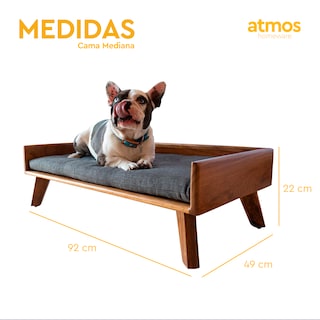Foto 5 | Cama Para Perro Atmos Homeware Fabricada En Madera Con Cojín De Espuma De Poliuretano Tamaño Mediano