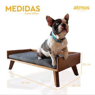 Foto 7 | Cama Para Perro Atmos Homeware Fabricada En Madera Con Cojín De Espuma De Poliuretano Tamaño Chico