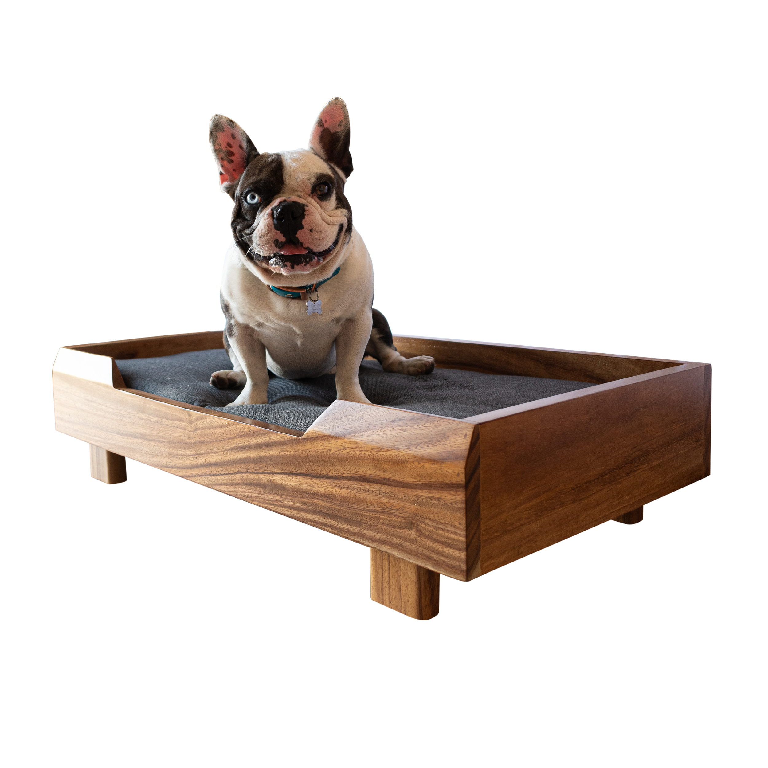 Foto 2 pulgar | Cama Para Perro Fabricada En Madera Con Cojín De Espuma De Poliuretano  Tamaño Mediano