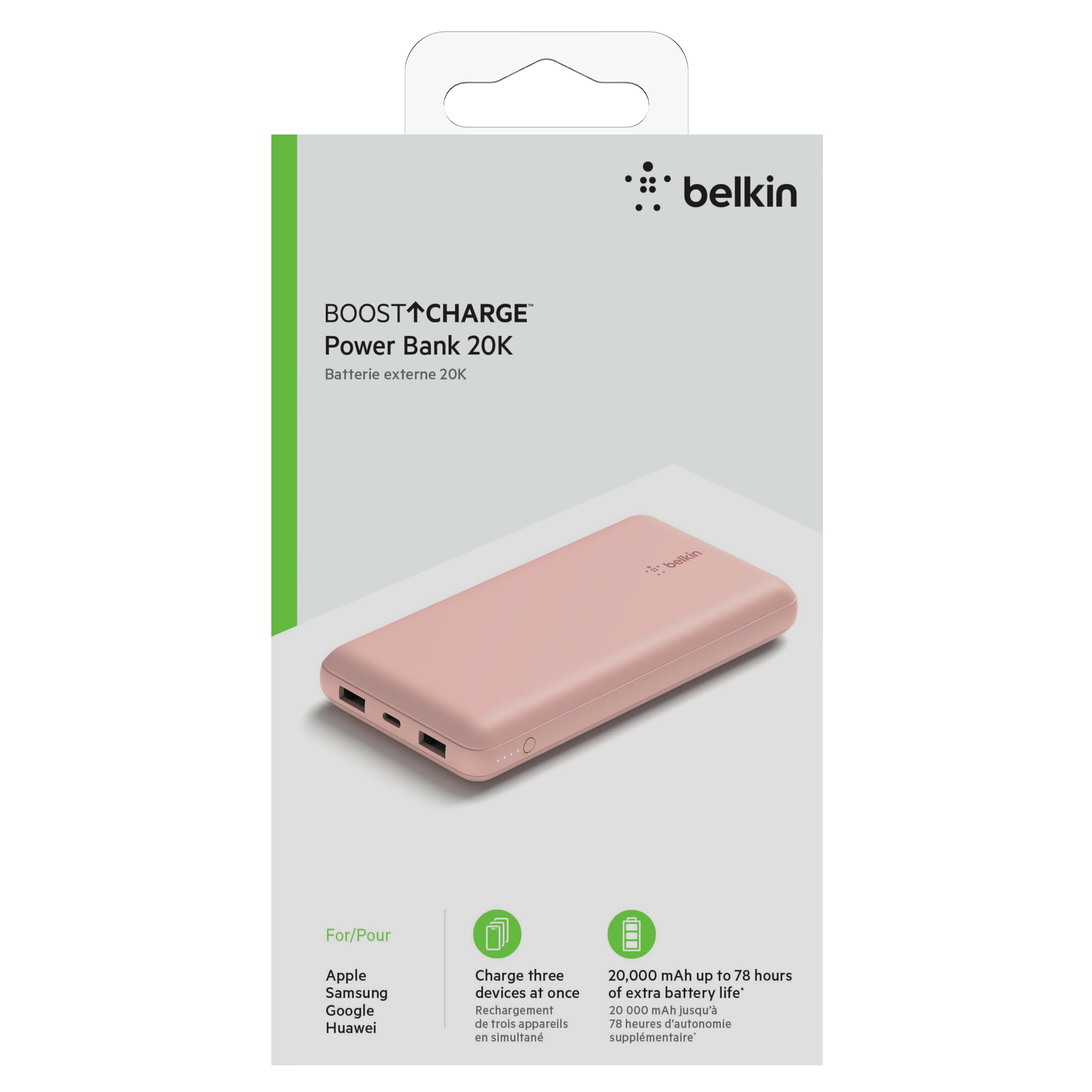 Foto 7 pulgar | Venta Internacional - Cargador Usb C De 3 Puertos Power Bank Belkin Boostcharge De 20.000 Mah