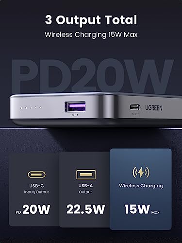 Foto 5 pulgar | Venta Internacional - Power Bank Ugreen Magnético De 10.000 Mah Con Soporte Plegable