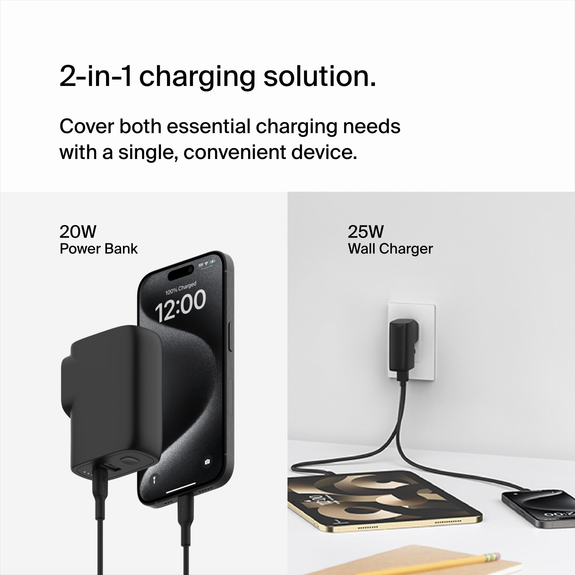 Foto 3 pulgar | Cargador Belkin Boostcharge Hybrid De 25 W + Power Bank De 5000 Mah - Venta Internacional.