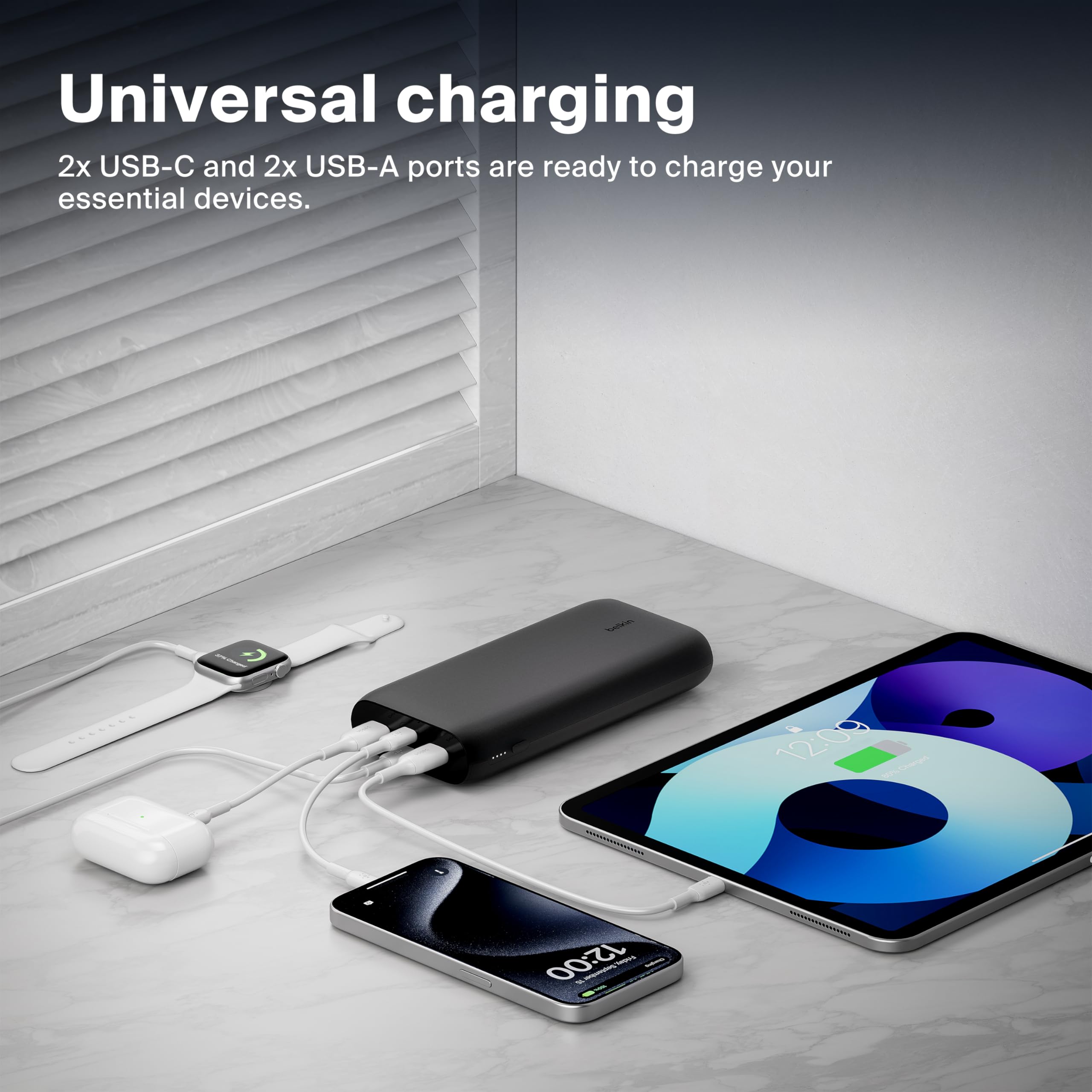 Foto 7 pulgar | Batería Externa Belkin Boostcharge 26k De 4 Puertos Con Usb-c Y Usb-a - Venta Internacional.