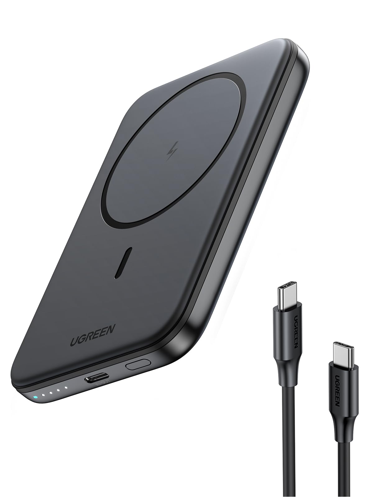 Cargador Inalámbrico Magnetic Power Bank Ugreen De 5000 Mah, Negro - Venta Internacional.