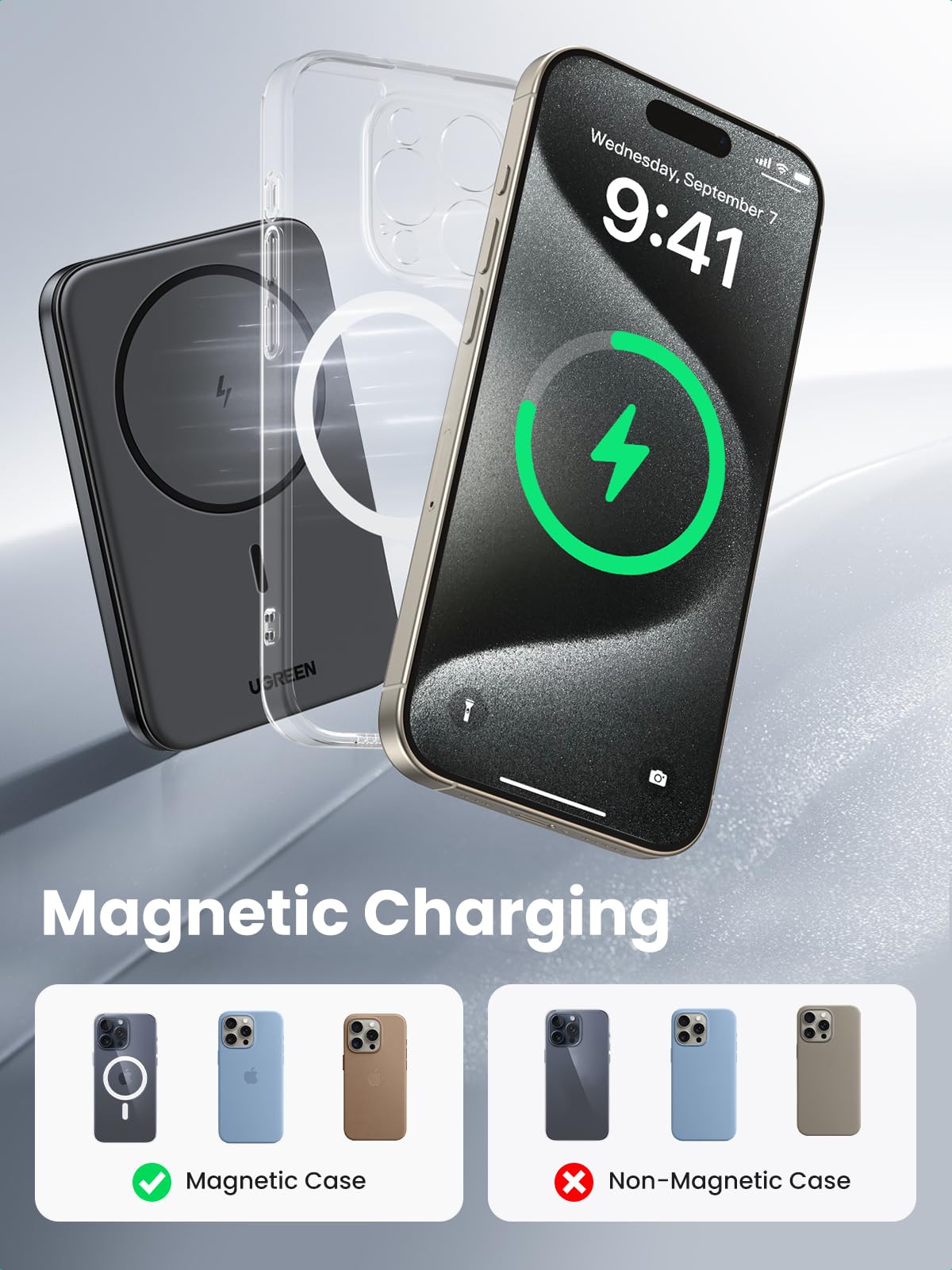 Foto 7 pulgar | Cargador Inalámbrico Magnetic Power Bank Ugreen De 5000 Mah, Negro - Venta Internacional.