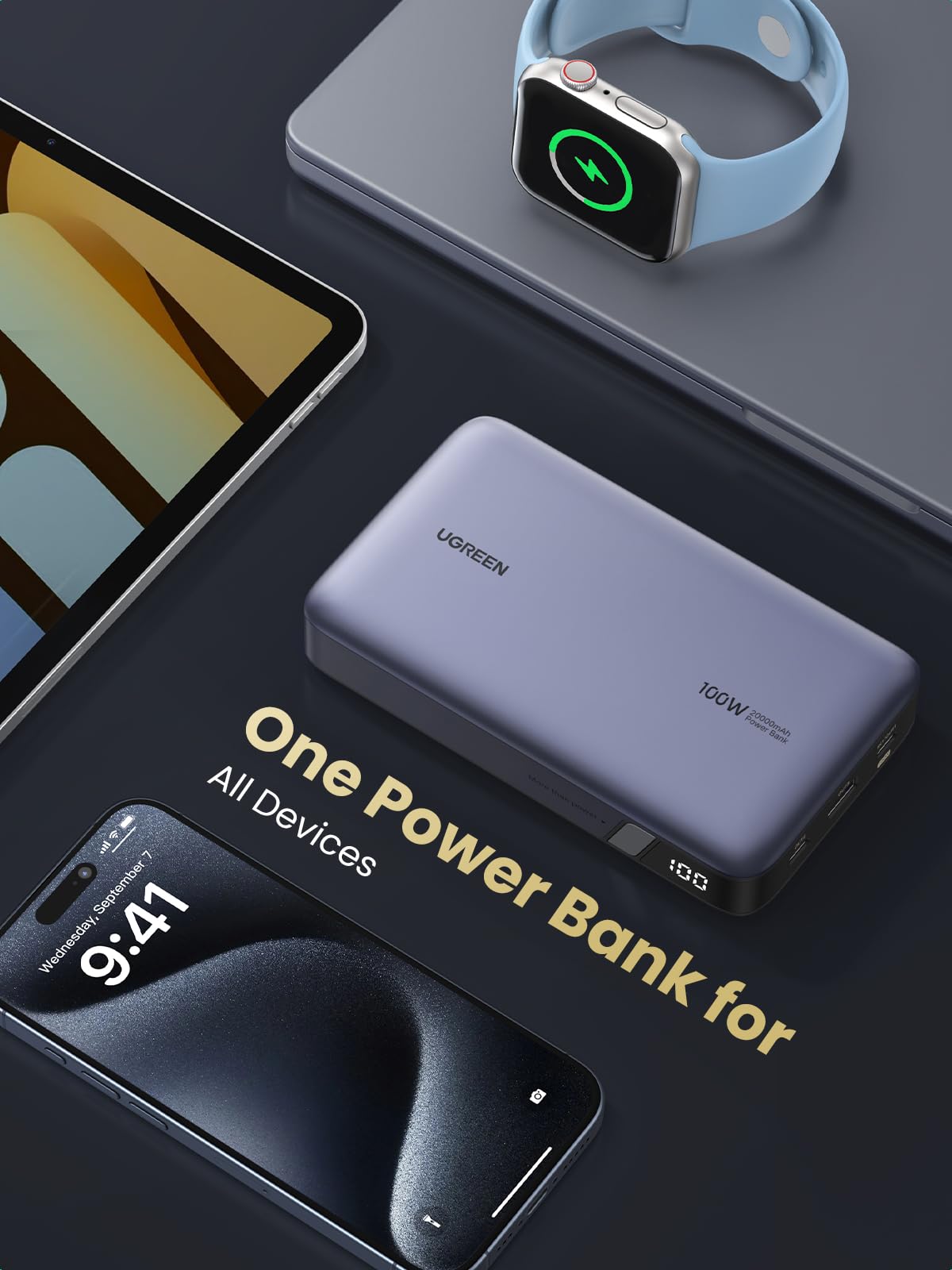 Foto 7 pulgar | Power Bank Ugreen 20000 Mah 100 W Con Carga Rápida Pd De 3 Puertos - Venta Internacional.