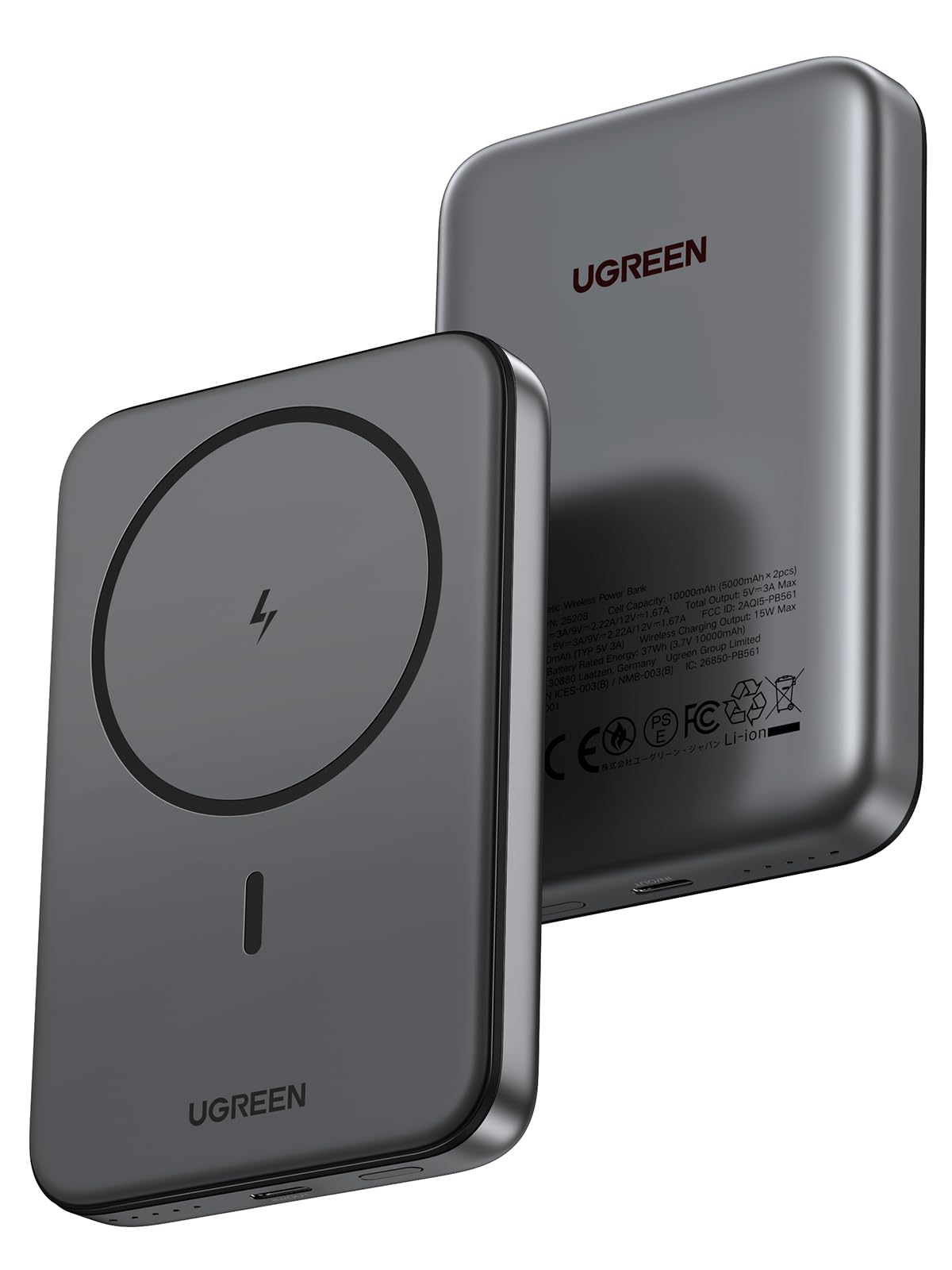 Foto 1 | Banco De Energía Magnético Ugreen 10,000mah Inalámbrico Pd 20w Negro - Venta Internacional.