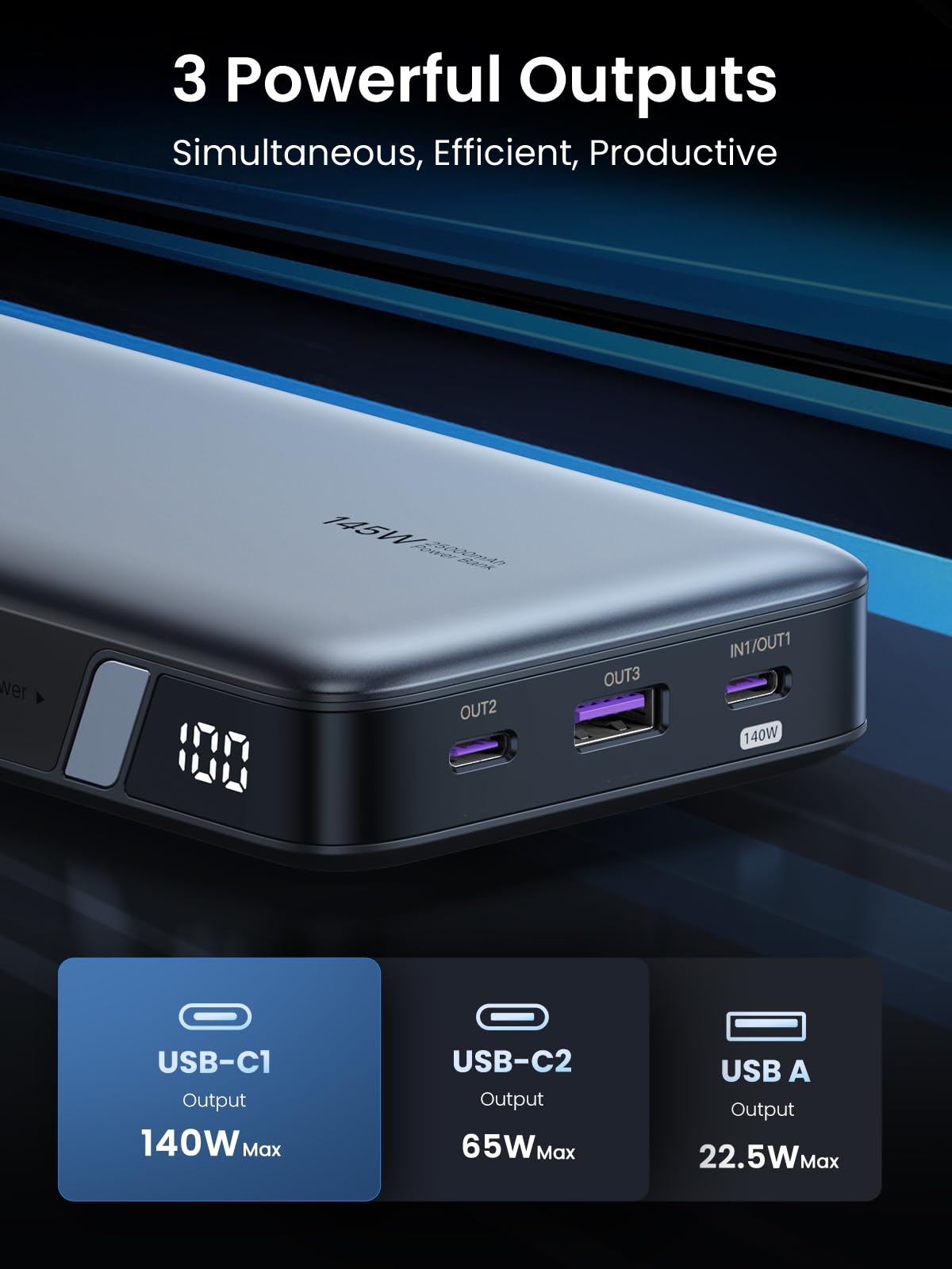 Foto 6 pulgar | Cargador Portátil Power Bank Ugreen De 25.000 Mah Y 145 W Para Portátil - Venta Internacional.