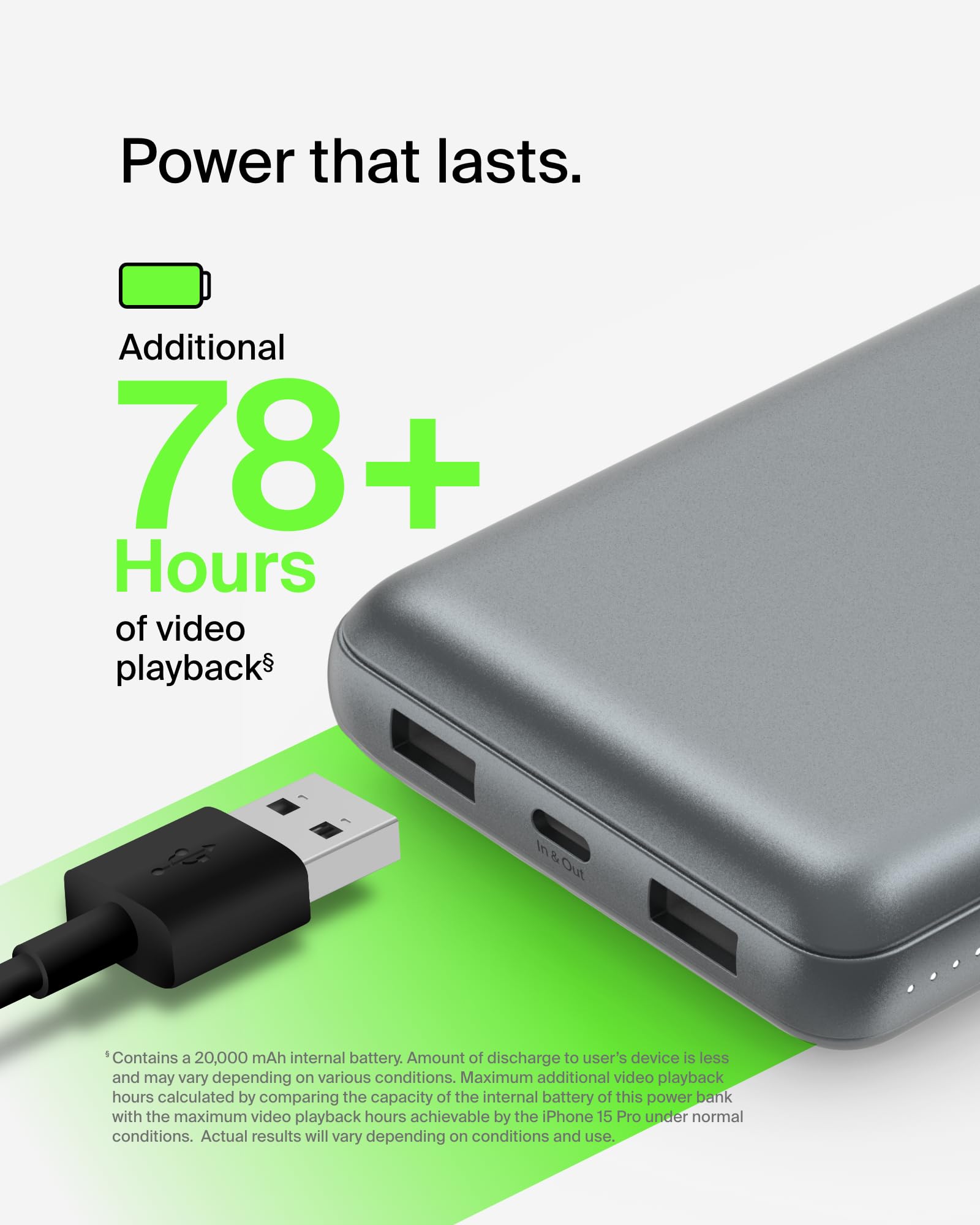 Foto 4 pulgar | Batería Externa Belkin Boostcharge Usb-c De 20.000 Mah, Color Gris - Venta Internacional.