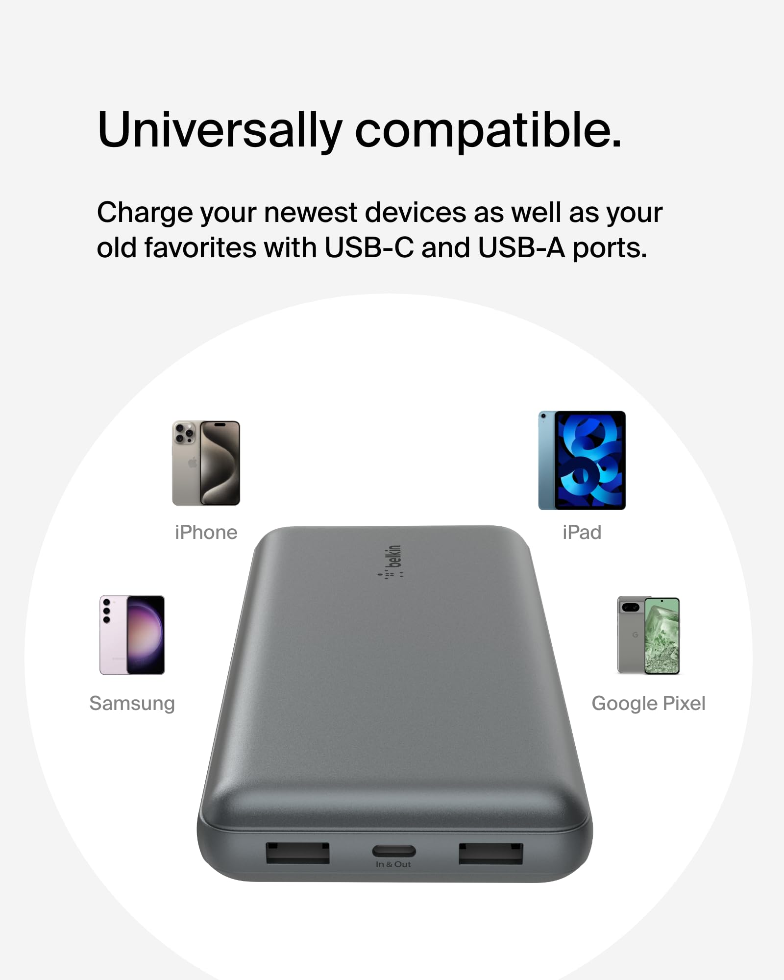Foto 6 pulgar | Batería Externa Belkin Boostcharge Usb-c De 20.000 Mah, Color Gris - Venta Internacional.