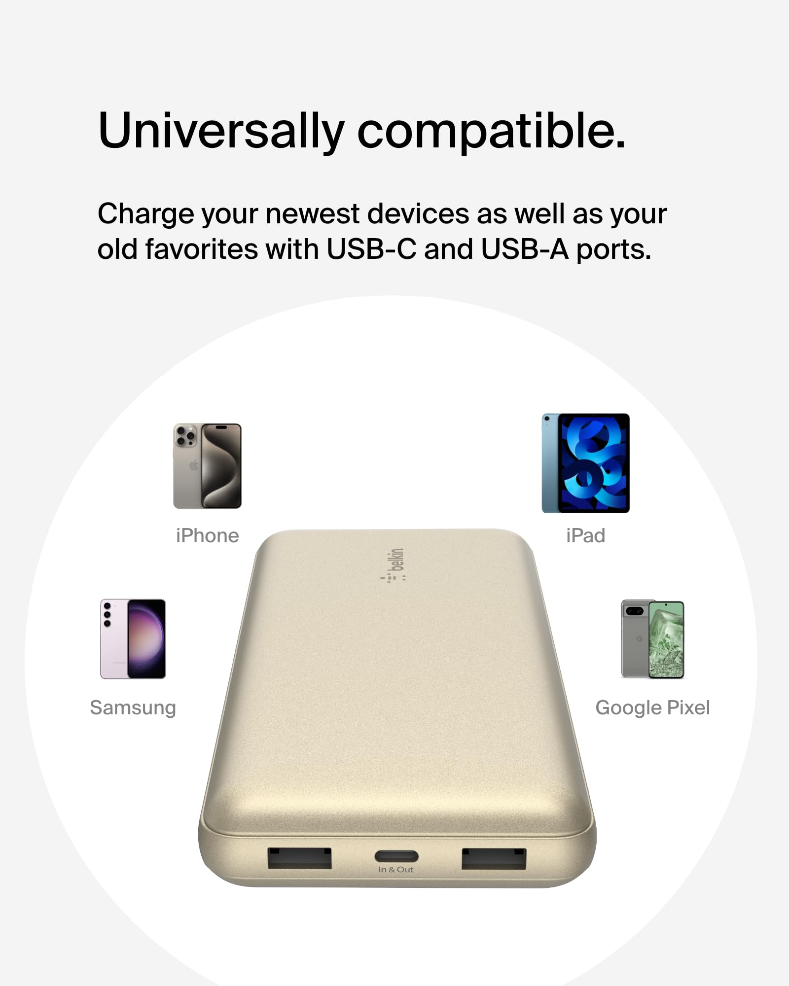 Foto 6 pulgar | Batería Externa Belkin Boostcharge Usb-c De 20.000 Mah Con 3 Puertos, Color Dorado - Venta Internacional.