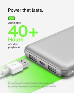 Foto 3 | Cargador Portátil Belkin Boostcharge Usb-c De 10.000 Mah, Color Plateado - Venta Internacional.