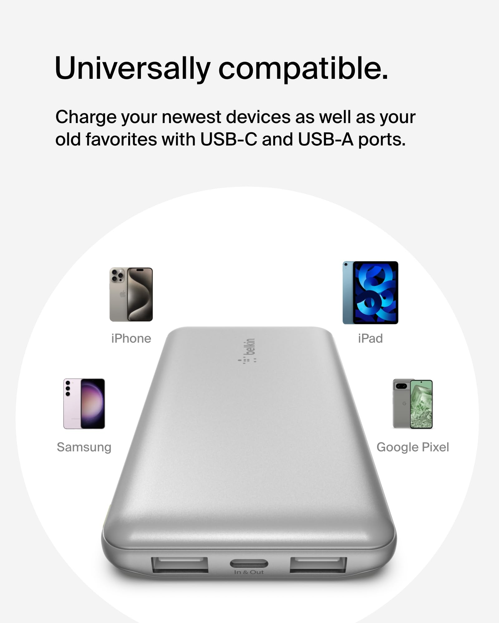 Foto 6 pulgar | Cargador Portátil Belkin Boostcharge Usb-c De 10.000 Mah, Color Plateado - Venta Internacional.