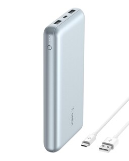 Foto 1 | Batería Externa Belkin Boostcharge De 20.000 Mah Con 3 Puertos, Color Azul Perla - Venta Internacional.
