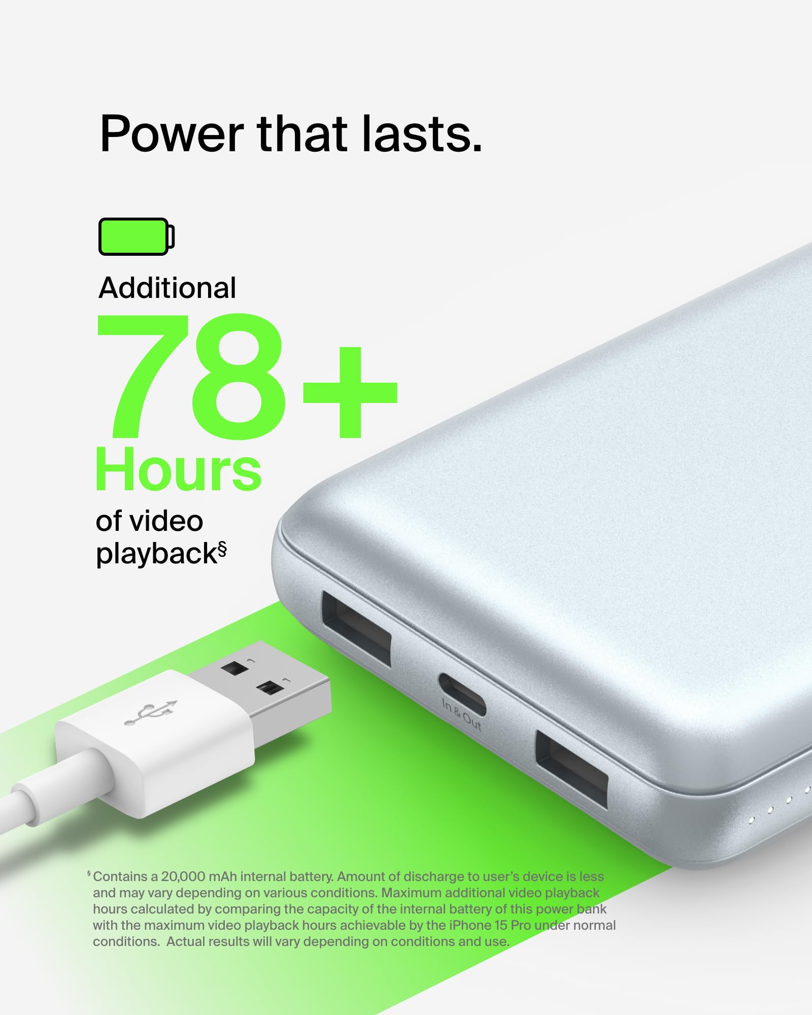Foto 4 pulgar | Batería Externa Belkin Boostcharge De 20.000 Mah Con 3 Puertos, Color Azul Perla - Venta Internacional.