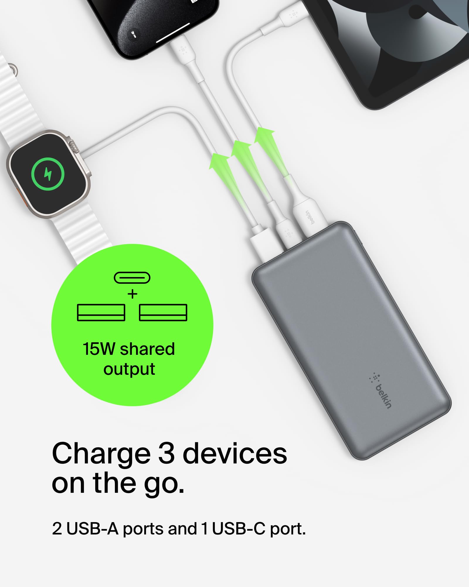 Foto 3 pulgar | Cargador Portátil Belkin Boostcharge 10,000mah Usb-c Gris - Venta Internacional.