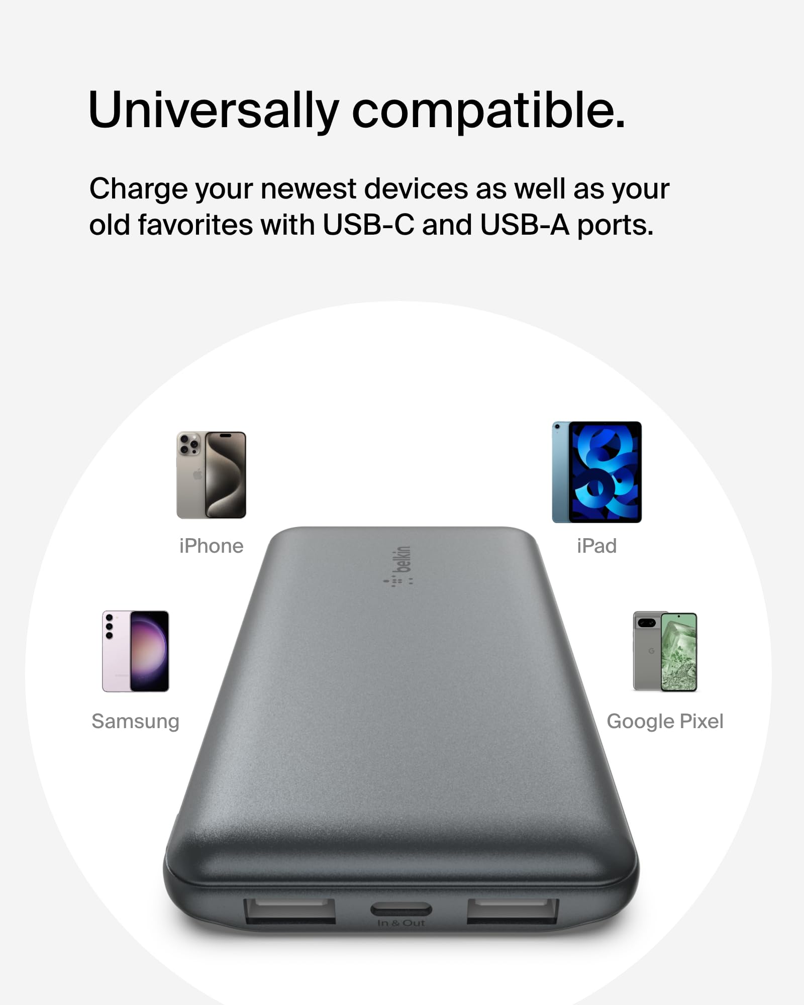 Foto 6 pulgar | Cargador Portátil Belkin Boostcharge 10,000mah Usb-c Gris - Venta Internacional.