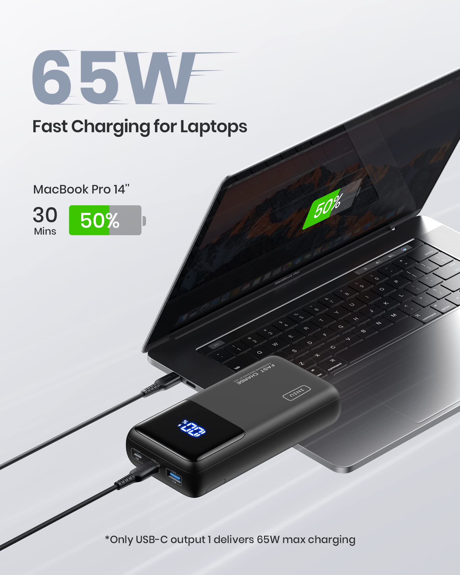 Foto 3 pulgar | Cargador Para Portátil Power Bank Iniu De 2500 Mah, 65 W, Usb C, 3 Salidas - Venta Internacional.