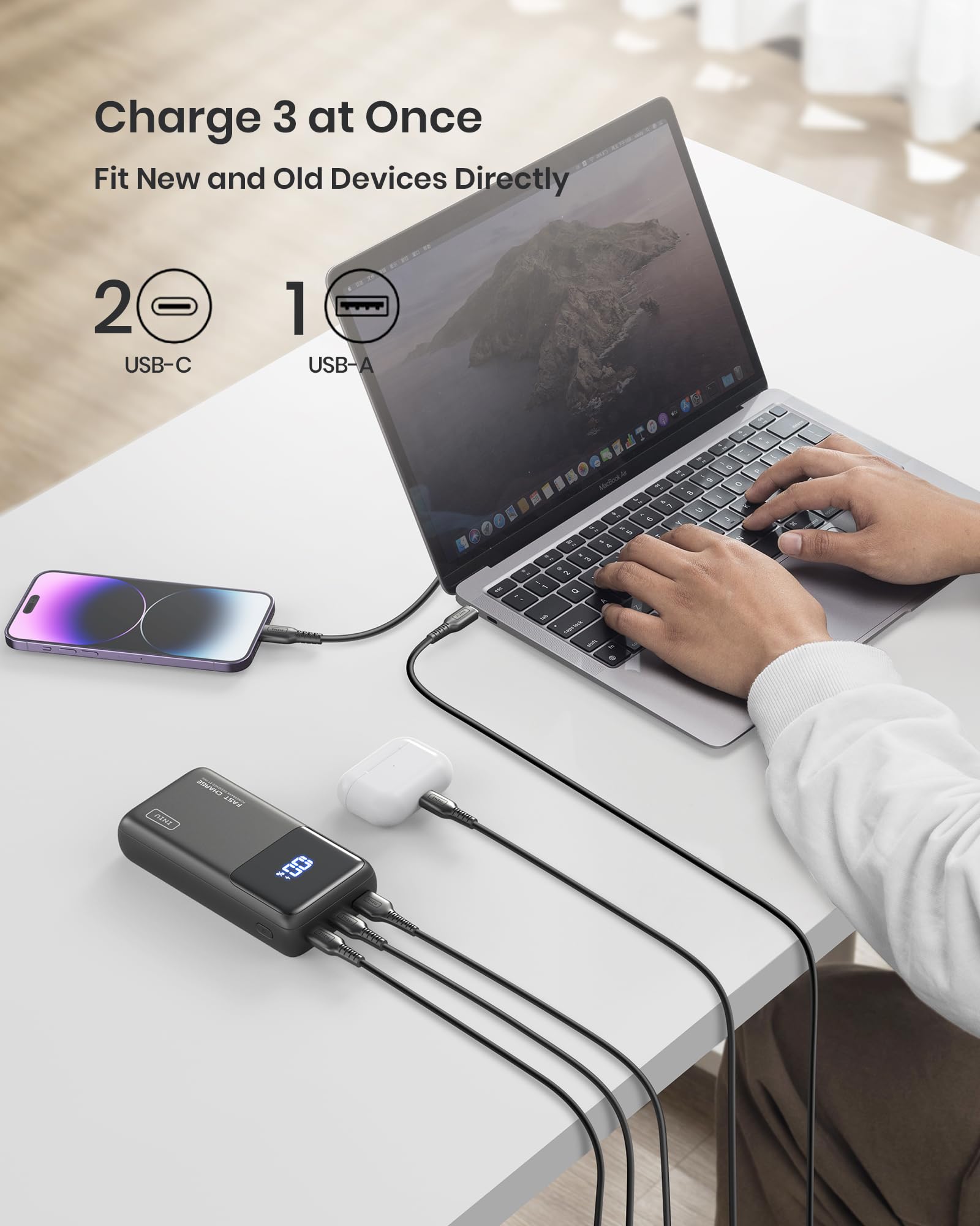Foto 6 pulgar | Cargador Para Portátil Power Bank Iniu De 2500 Mah, 65 W, Usb C, 3 Salidas - Venta Internacional.