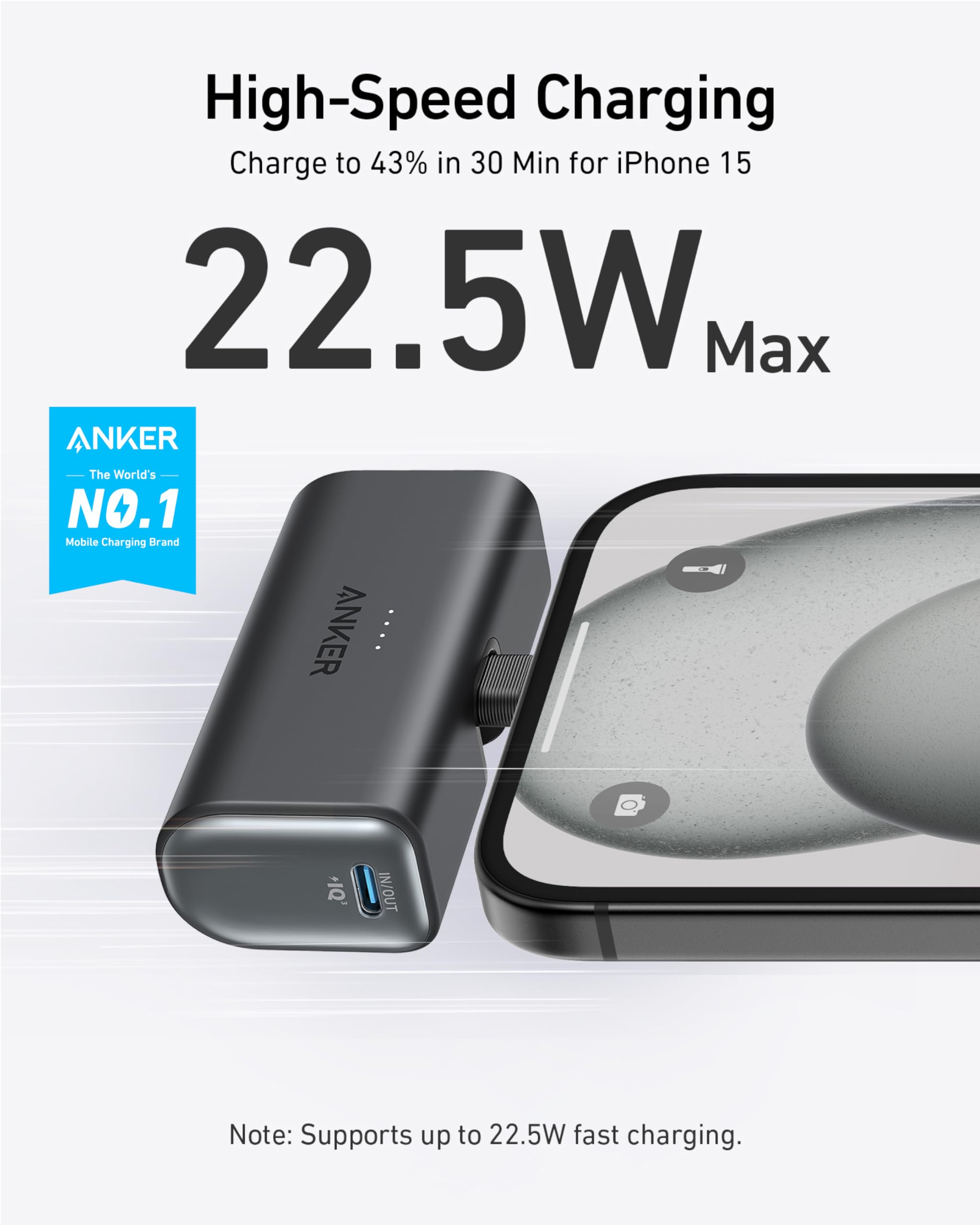 Foto 3 pulgar | Batería Externa Anker Nano de 5000 Mah y 22.5 W Con Usb-c Plegable - Venta Internacional