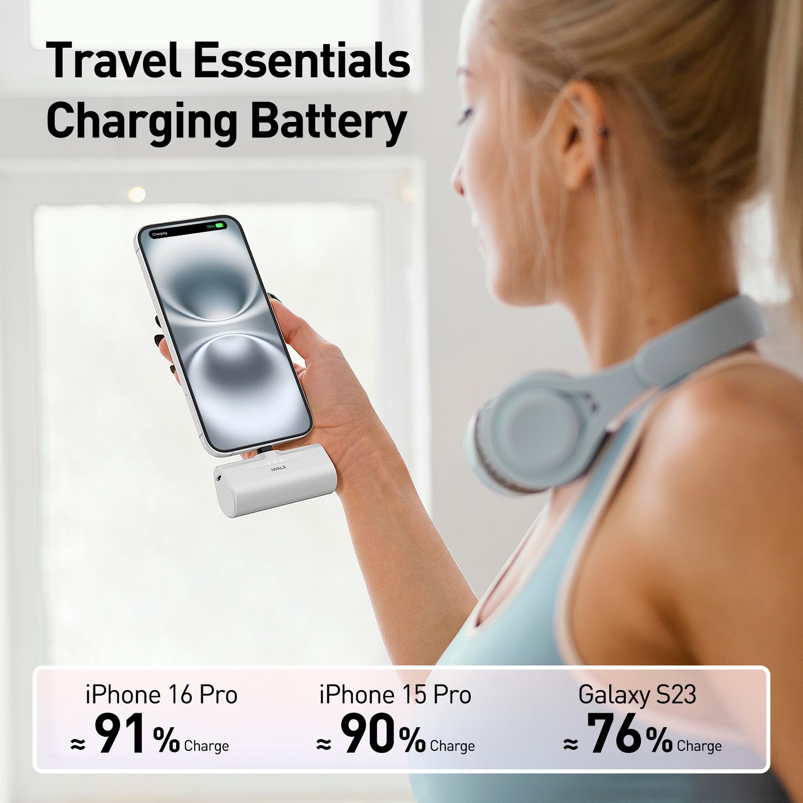 Foto 5 | Cargador Portátil Iwalk Para Iphone 15 4500 Mah 20 W Usb-c - Venta Internacional.