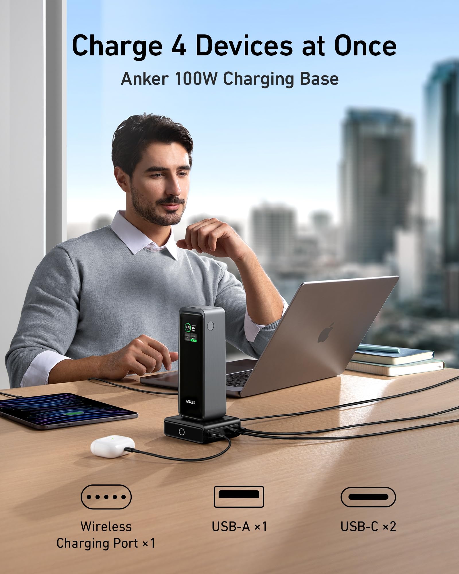 Foto 7 pulgar | Power Bank Anker Prime 27,650 Mah 250 W Con Base De Carga De 100 W - Venta Internacional.