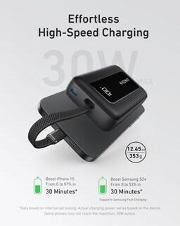 Foto 3 | Power Bank Anker Zolo De 20 000 Mah Y 30 W Con Cable Usb-c Para Iphone - Venta Internacional.