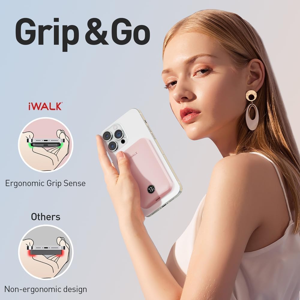 Foto 6 pulgar | Cargador Portátil Iwalk Magnetic 5000mah 18w Para Iphone Rosa - Venta Internacional.