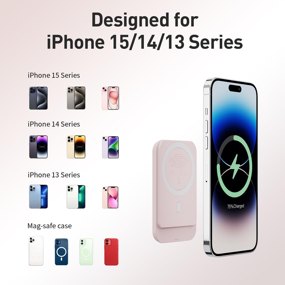 Foto 8 pulgar | Cargador Portátil Iwalk Magnetic 5000mah 18w Para Iphone Rosa - Venta Internacional.