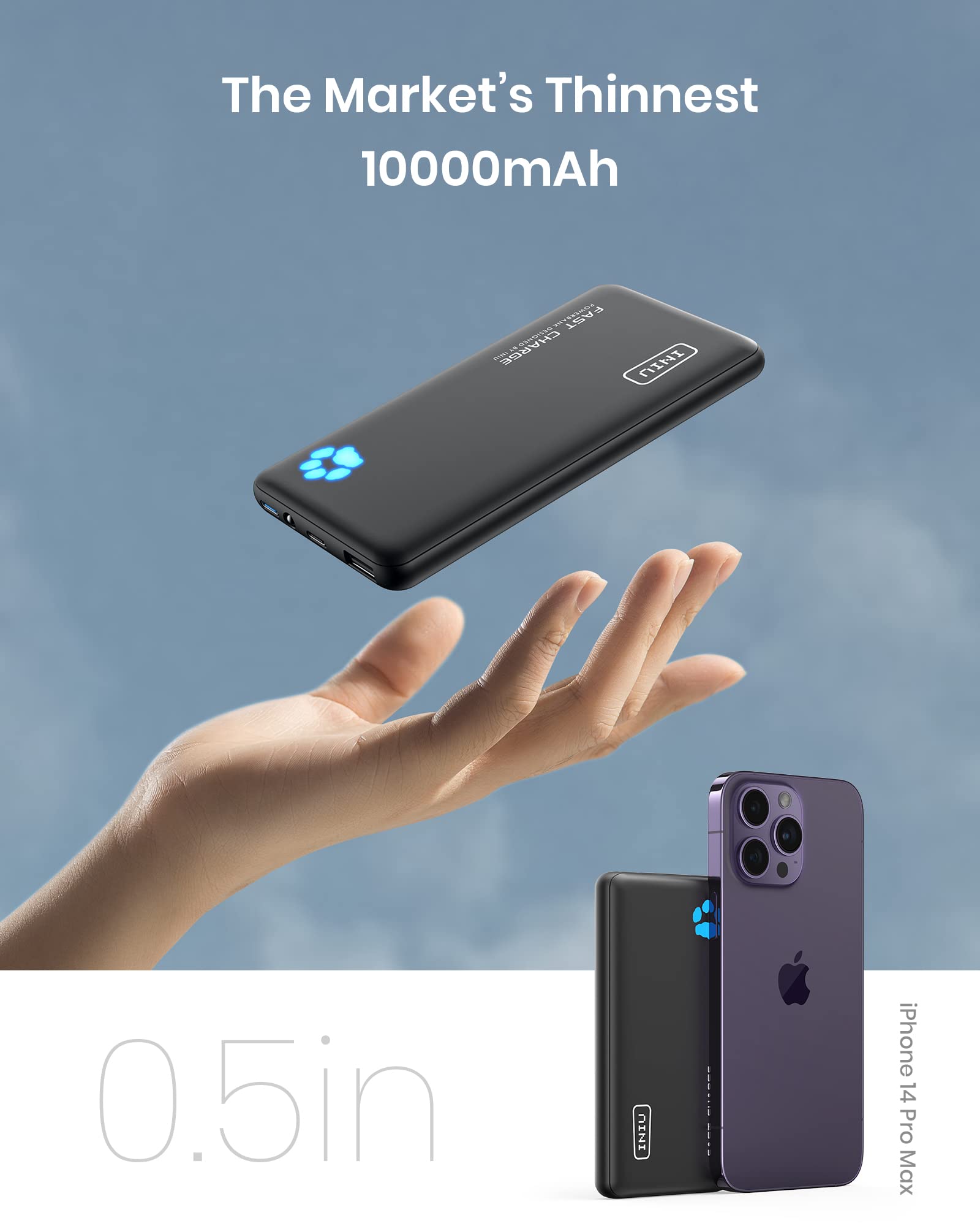 Foto 6 pulgar | Cargador Portátil Iniu 10000 Mah 20 W Pd3.0 De Carga Rápida - Venta Internacional.