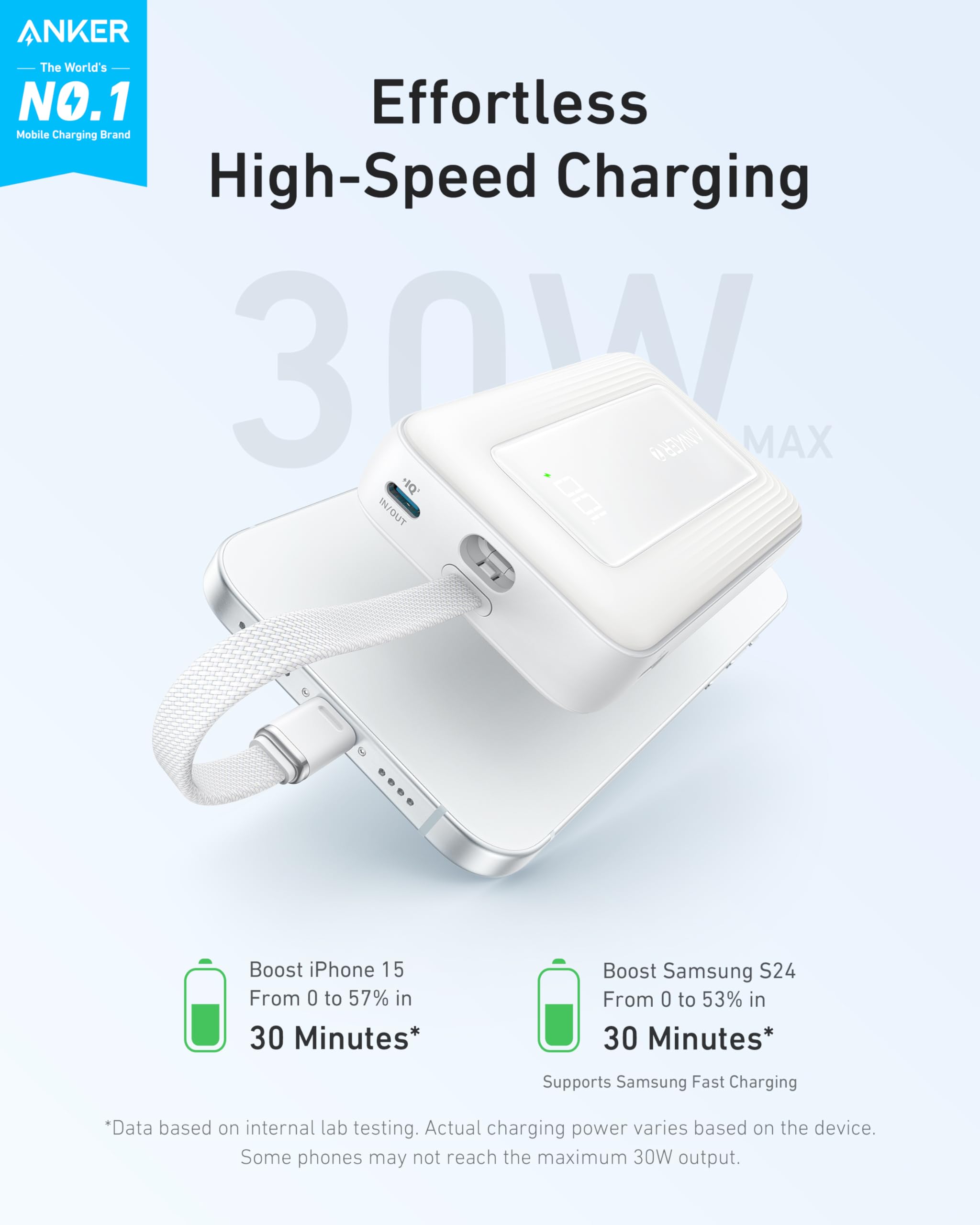 Foto 3 pulgar | Power Bank Anker Zolo De 10 000 Mah Y 30 W Con Cable Usb-c Para Iphone - Venta Internacional.