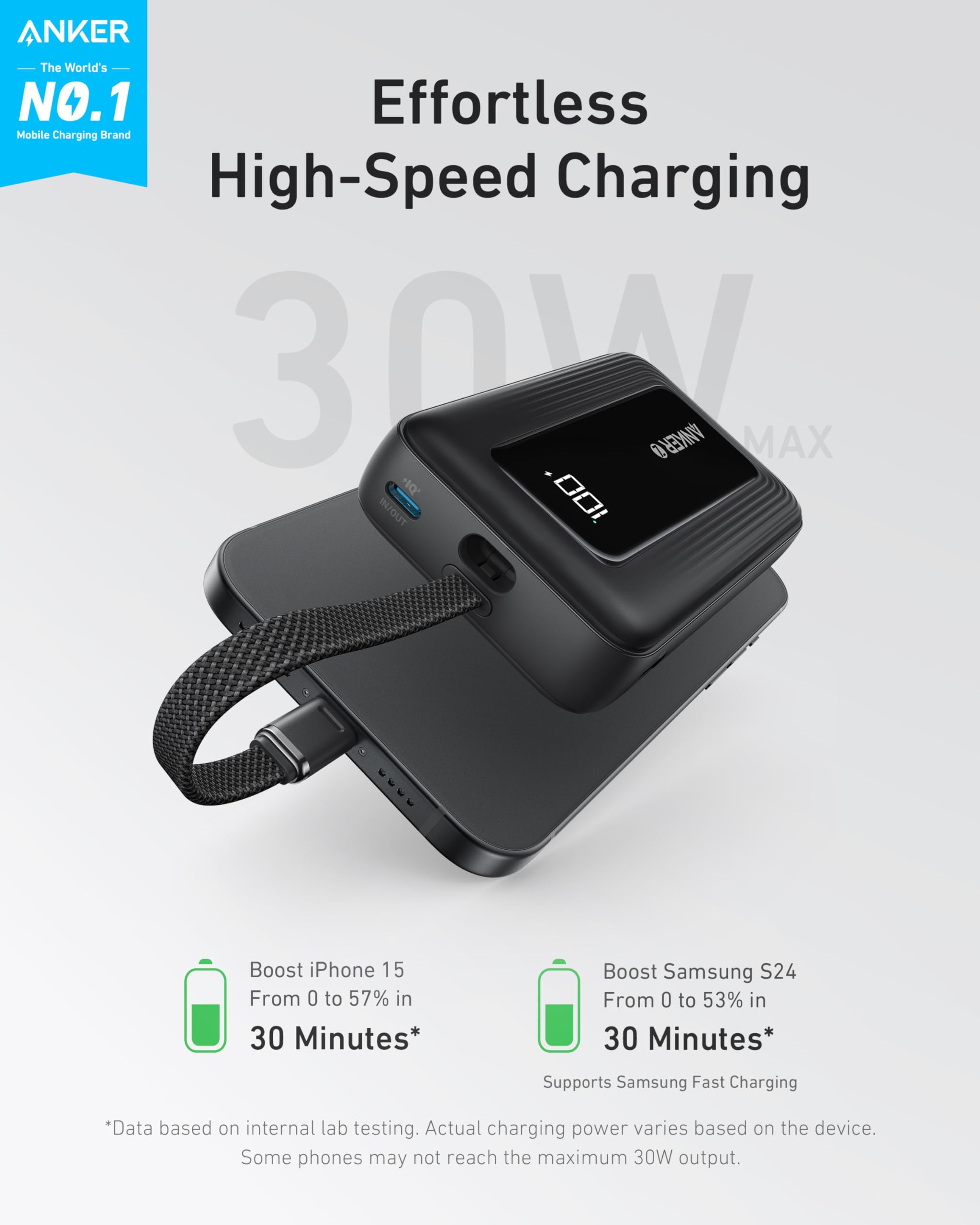 Foto 3 pulgar | Power Bank Anker Zolo De 10 000 Mah Y 30 W Con Cable Usb-c Para Iphone - Venta Internacional.