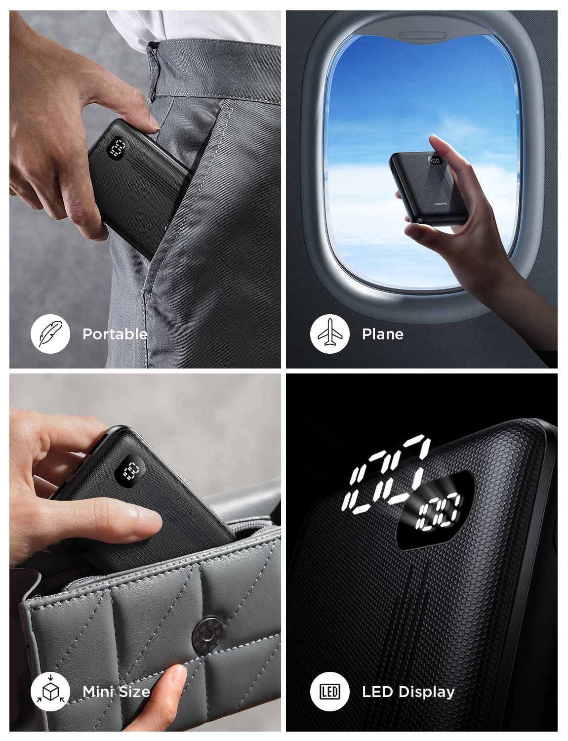 Foto 6 pulgar | Cargador Portátil Ainope Power Bank De 10000 Mah Usb-c Pd 20w - Venta Internacional.
