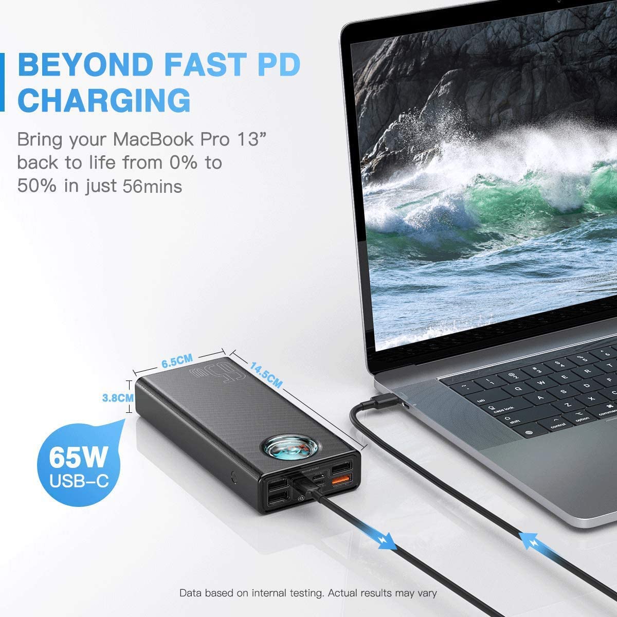 Foto 2 | Cargador Portátil Power Bank Baseus De 30 000 Mah Y 65 W, Color Negro - Venta Internacional.