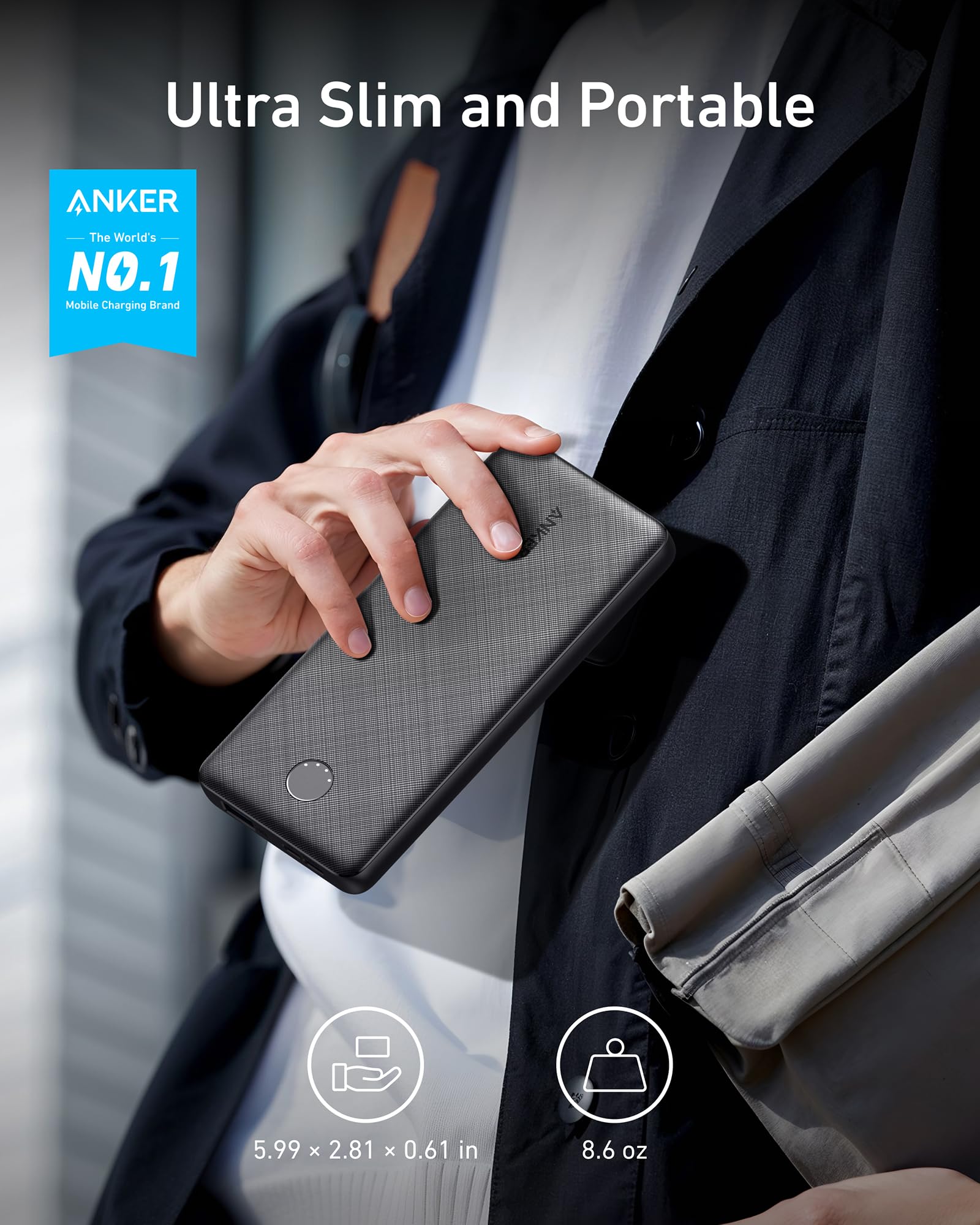 Foto 3 pulgar | Batería Externa Anker Powercore 10k 10,000mah Usb-c 5v/3a - Venta Internacional.