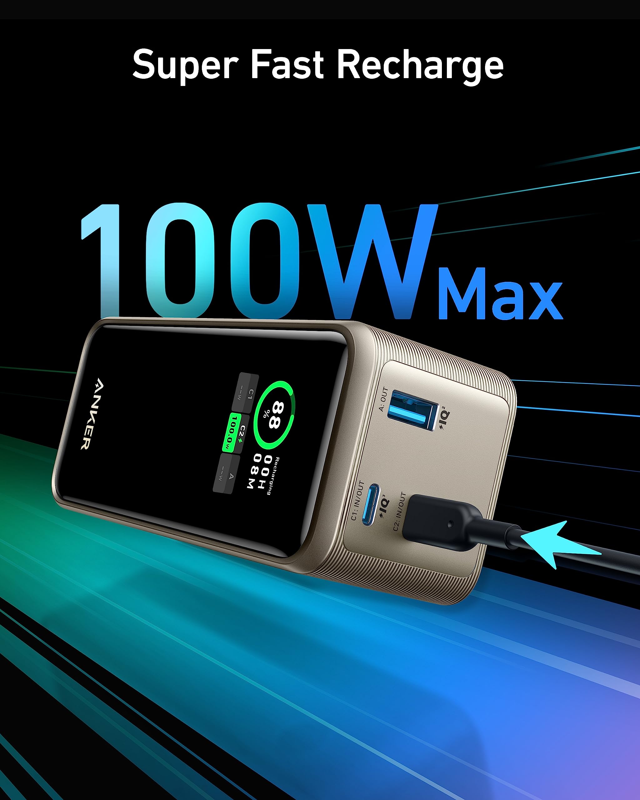 Foto 4 pulgar | Batería Externa Anker Prime De 20 000 Mah Y 200 W Con 2 Usb-c Y 1 Usb-a - Venta Internacional.