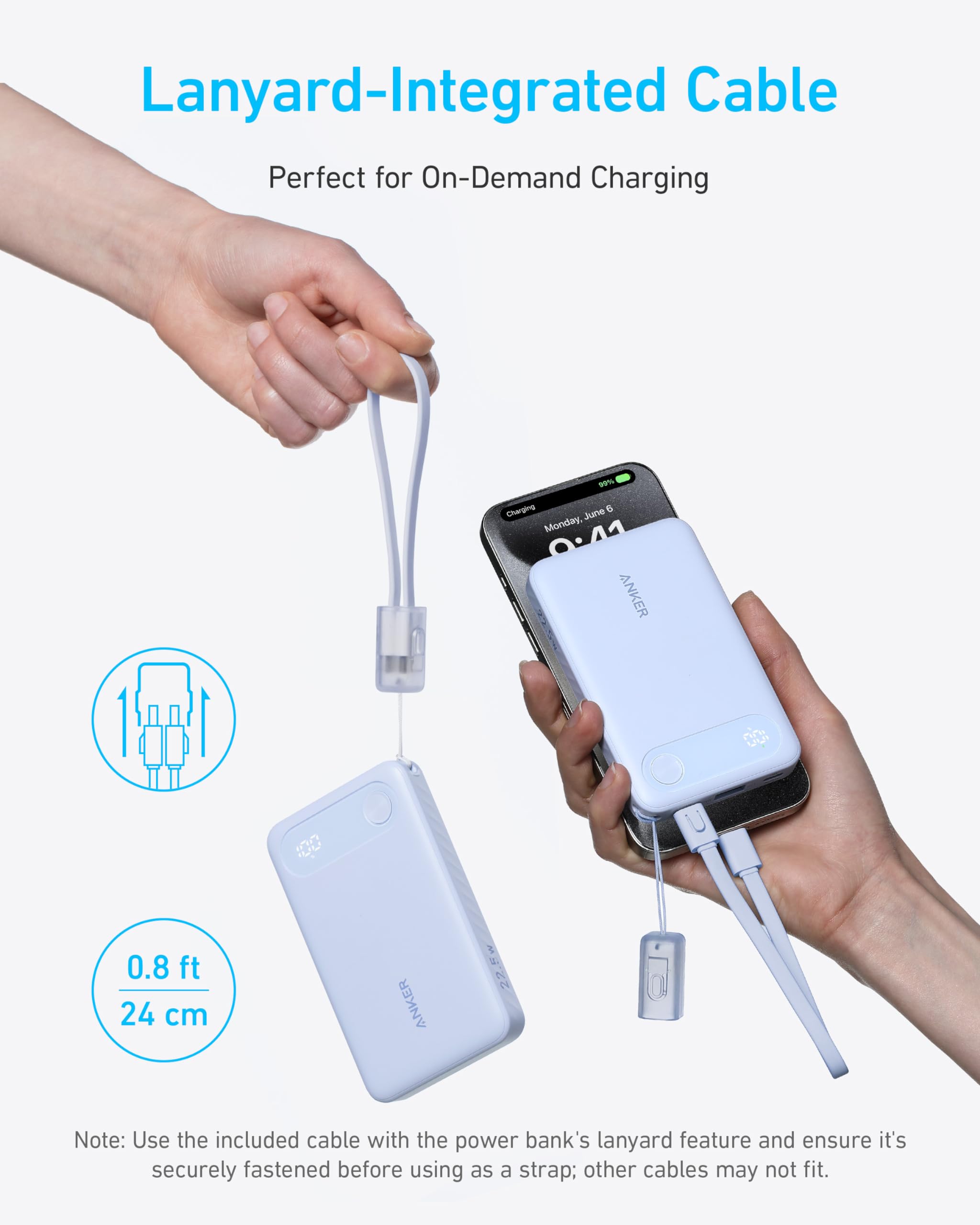 Foto 3 | Power Bank Anker De 10.000 Mah Con Cable Usb-c De Salida De 22,5 W - Venta Internacional.