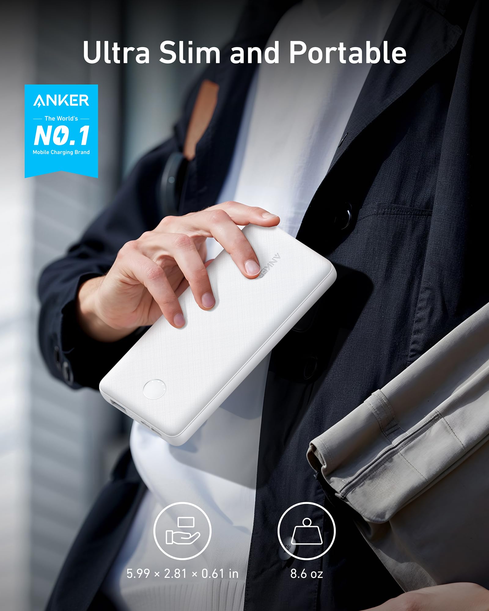 Foto 3 pulgar | Batería Externa Anker Powercore 10k 10,000mah Usb-c 5v/3a - Venta Internacional.