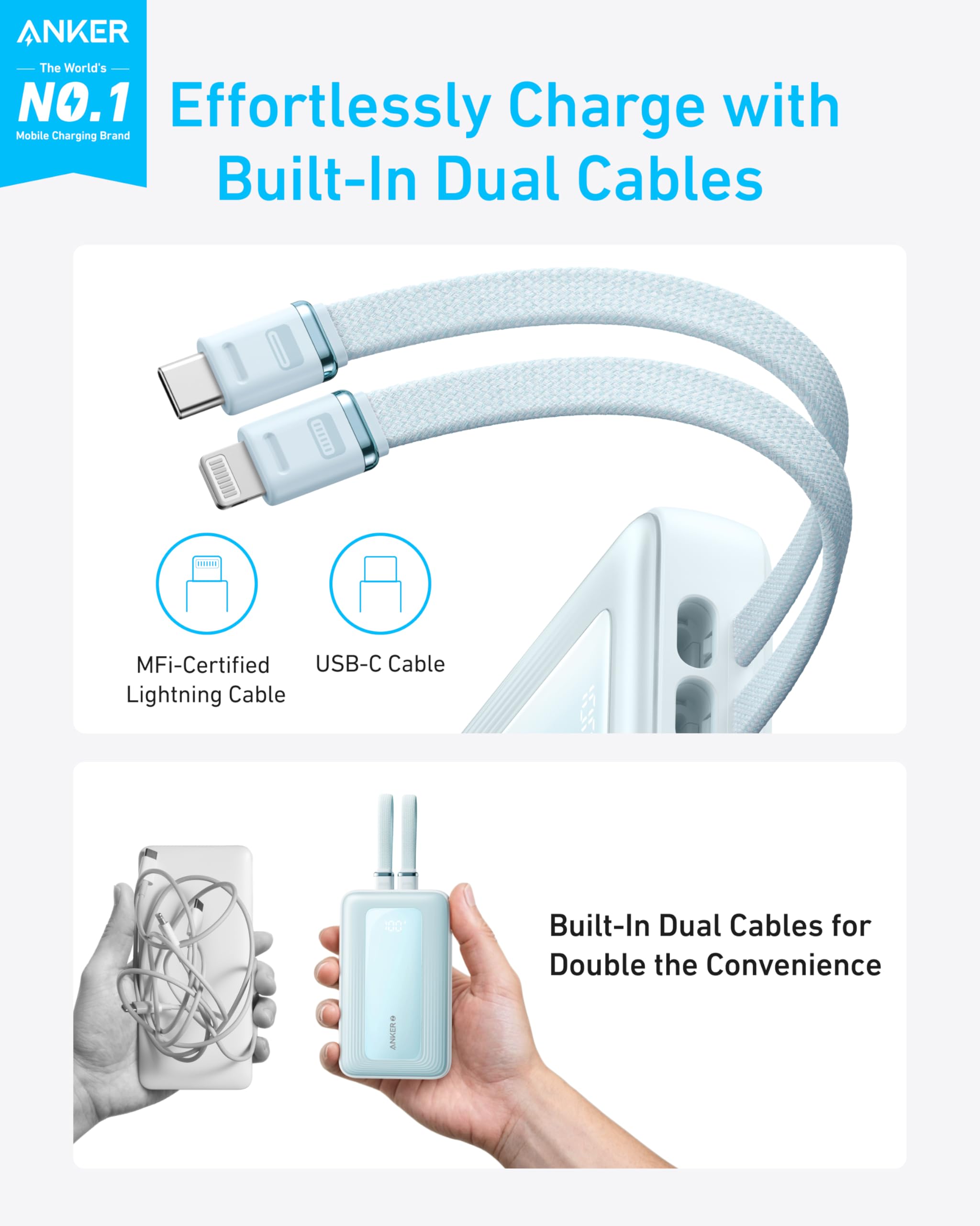 Foto 3 pulgar | Batería Externa Anker Zolo De 10 000 Mah Y 30 W Con Usb-c Y Lightning - Venta Internacional.