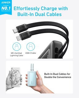 Foto 2 | Batería Externa Anker Zolo De 10 000 Mah Y 30 W Con Cable Usb C Y Lightning - Venta Internacional.