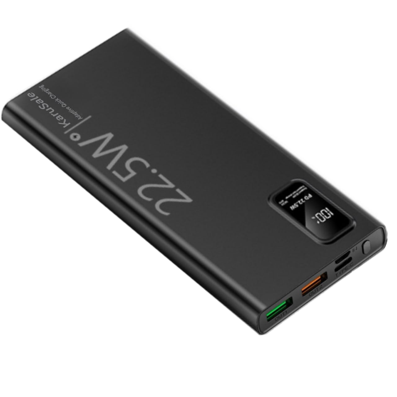 Power Bank Karusale - Pantalla Led Pd4 (5000 Mah, 22,5 W), Color Negro - Venta Internacional.