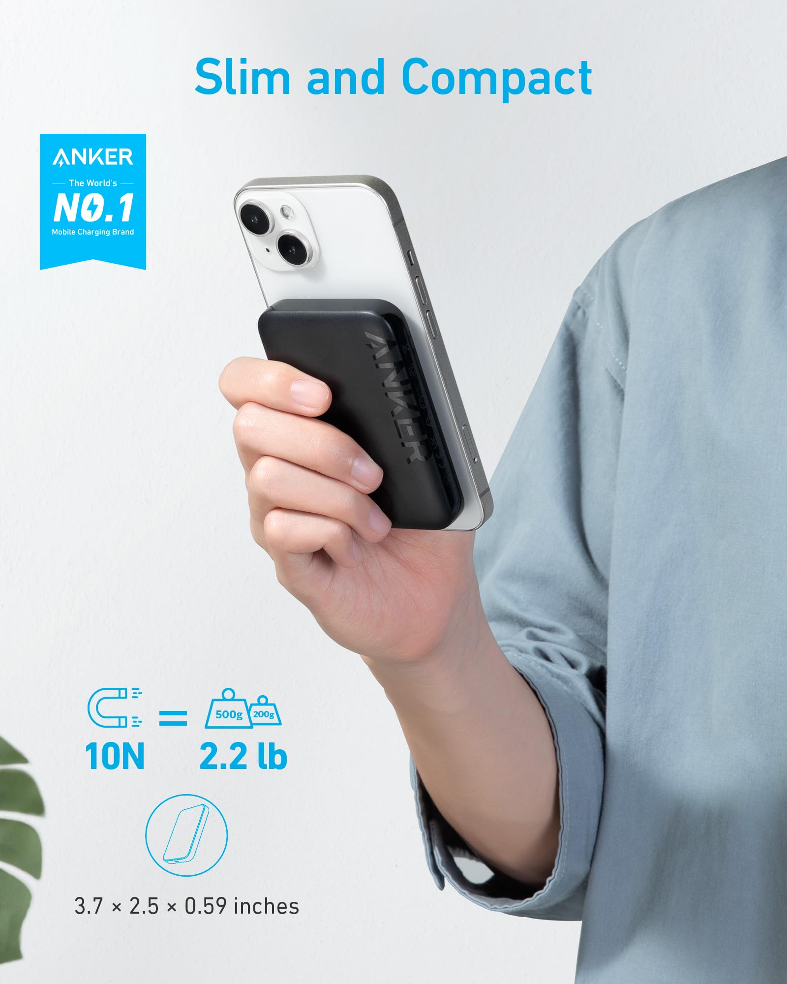 Foto 2 | Cargador Portátil Anker 321 Maggo Con Batería De 5000 Mah, Color Negro - Venta Internacional.