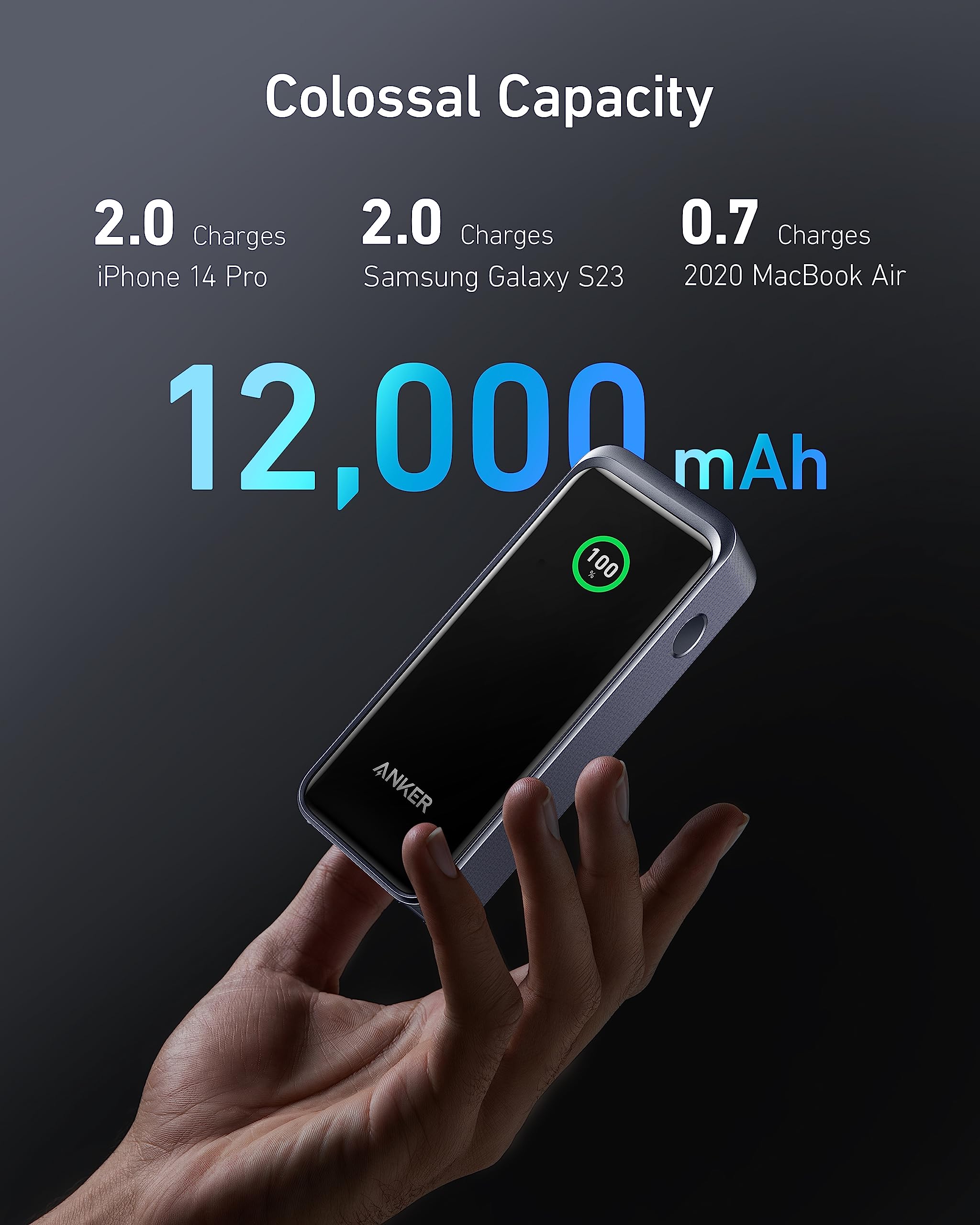 Foto 5 pulgar | Batería Externa Anker Prime De 12 000 Mah, 2 Puertos Y 130 W Con Pantalla - Venta Internacional.